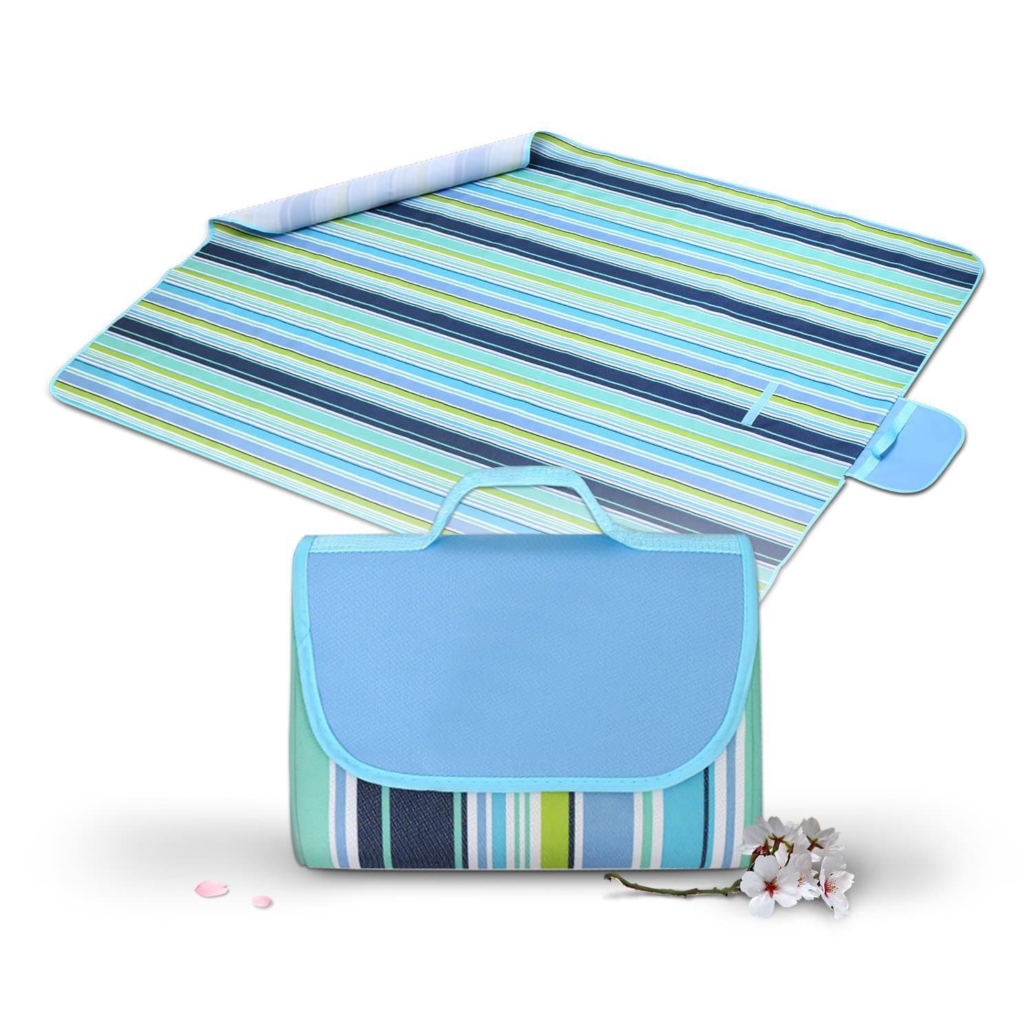 Tecare Rain Fly Tarps Portable Tent Tarp Footprint Ground Mat Picnic Blanket Shelter Sunshade with Rope and Stakes For Outdoor Hiking, Beach,Backpacking & Travel