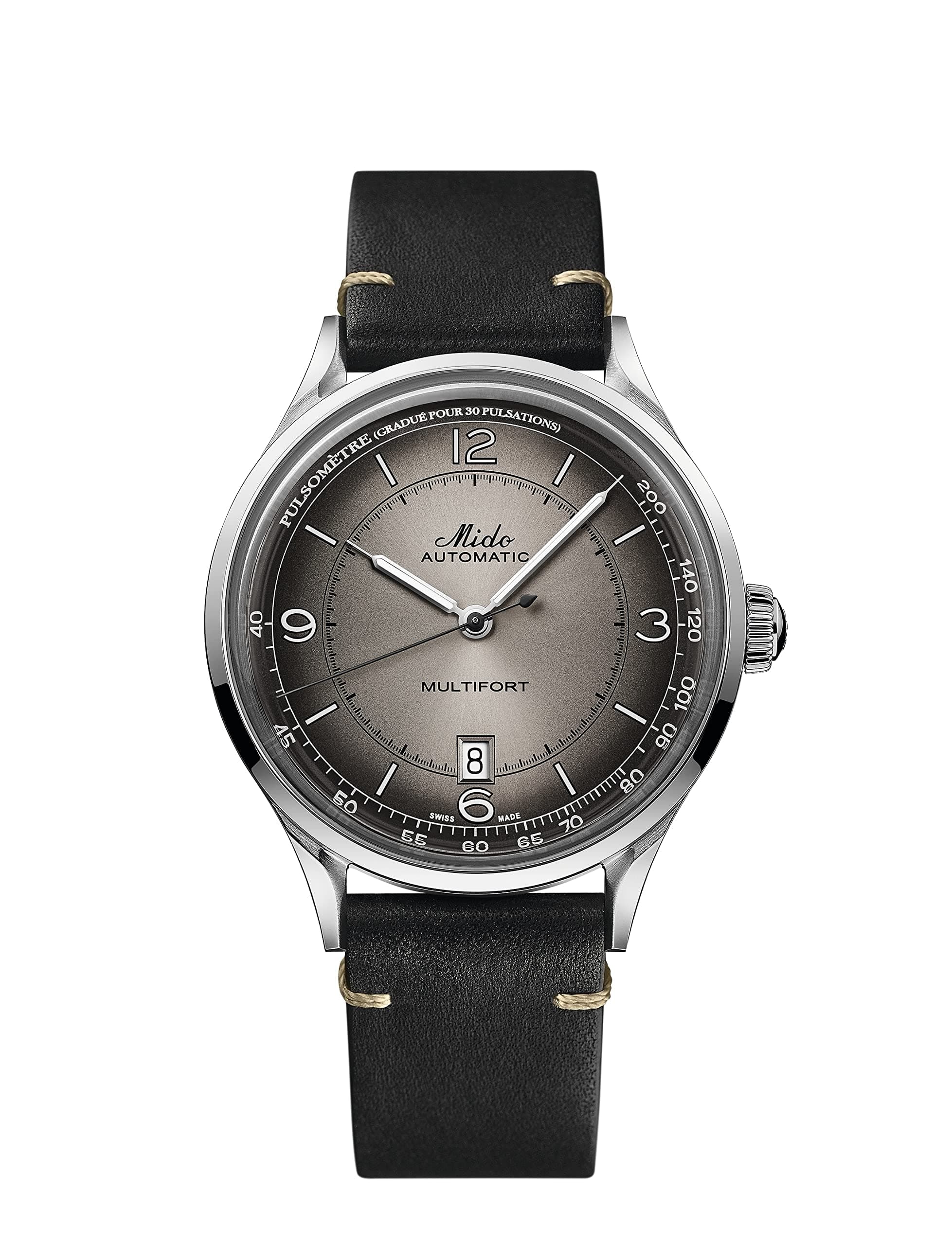 Multifort Patrimony - Swiss Automatic Watch for Men - 40mm Stainless Steel Case - Leather Strap