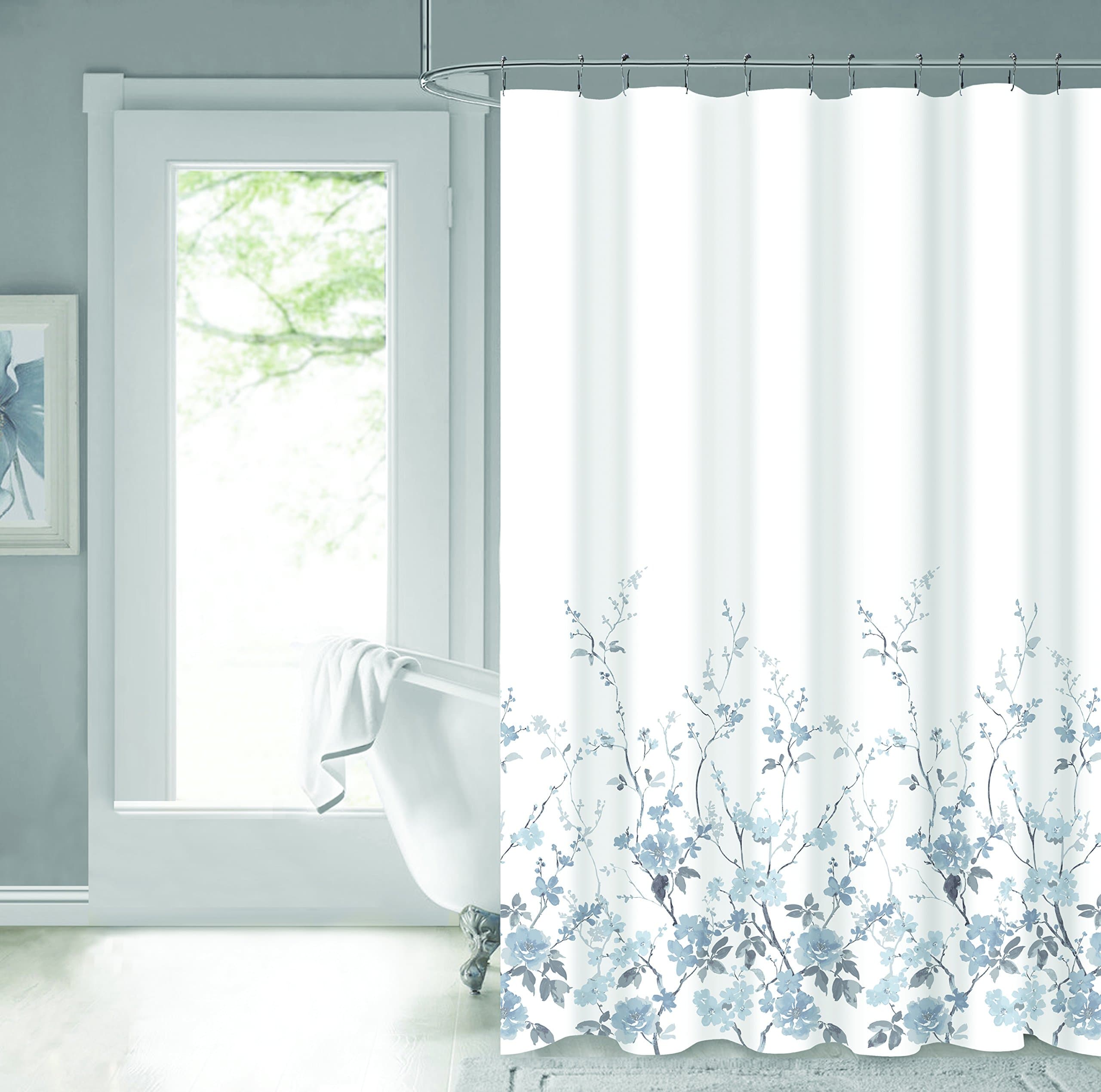 Felicia Shower Curtain, 72" x 72", Light Blue