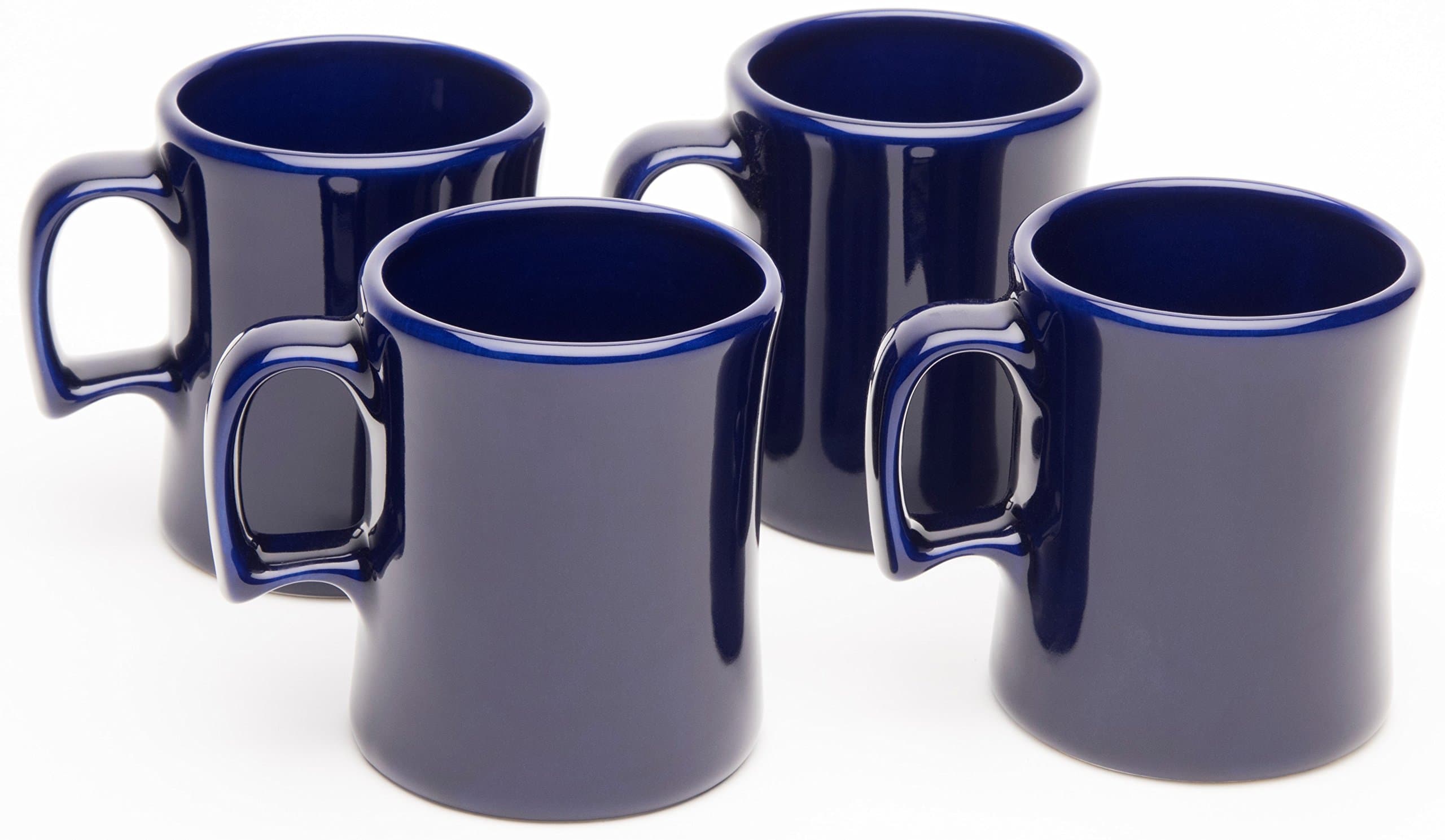 Ceramic "Texas Tea Cup" Coffee Mug, Made in USA, Cobalt Blue, 16 oz - Pack of 4