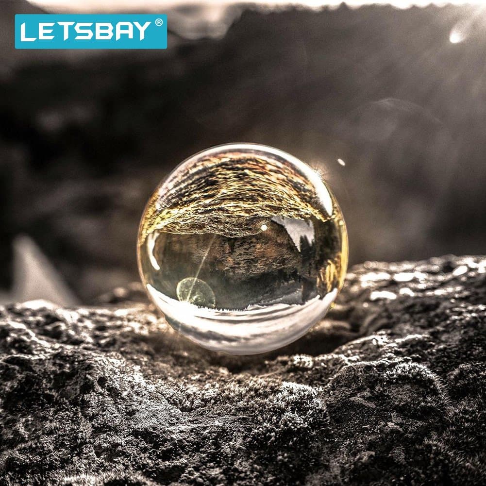 LETSBAY New Clear Crystal Ball Sphere Asian Quartz 80mm (3") + Free Crystal Stand