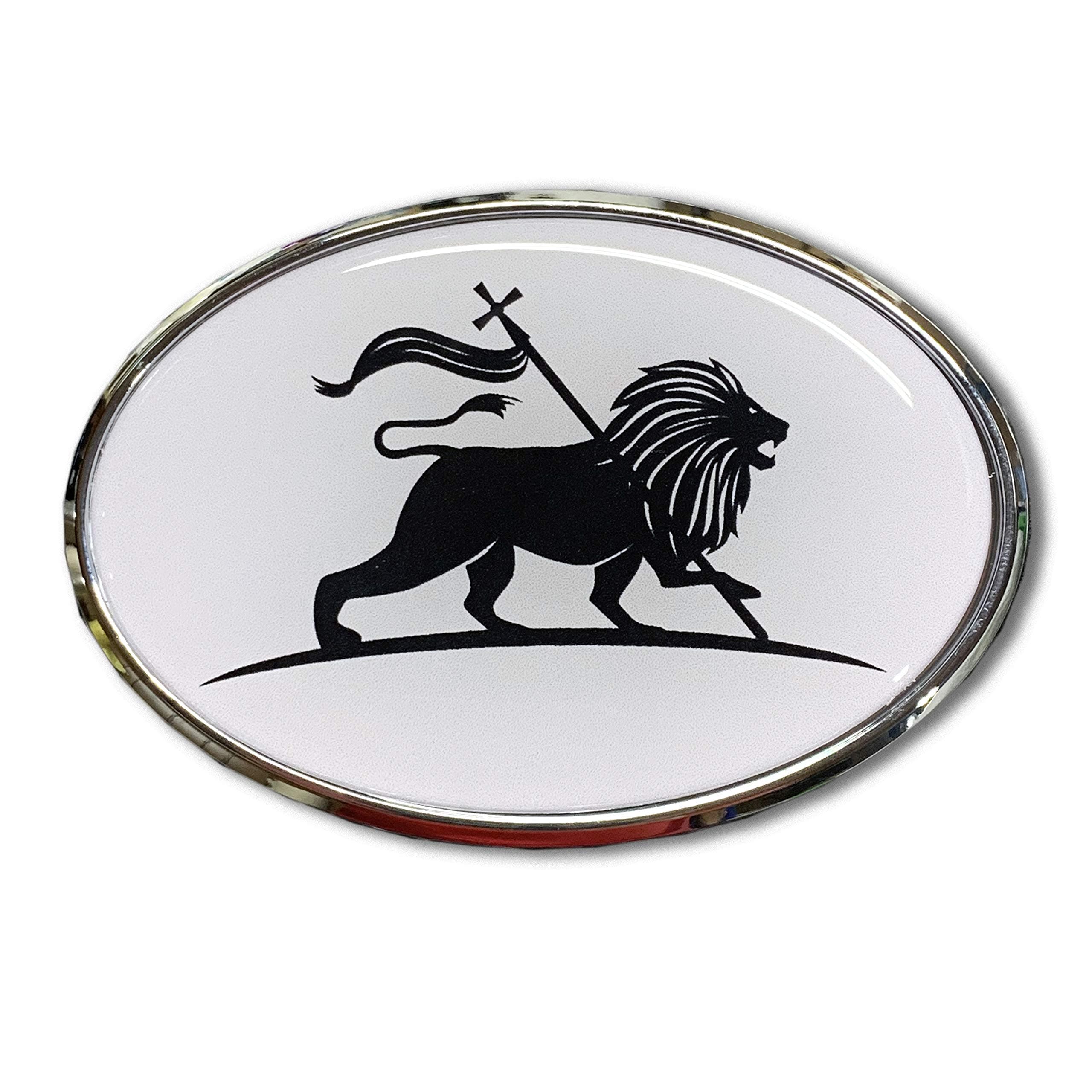 Lion of Judah Domed Decal Emblem Oval Domed Sticker 3D 3.25"x 2.25" Decal Sticker Car Rasta Rastafari Jamaica Ethiopia