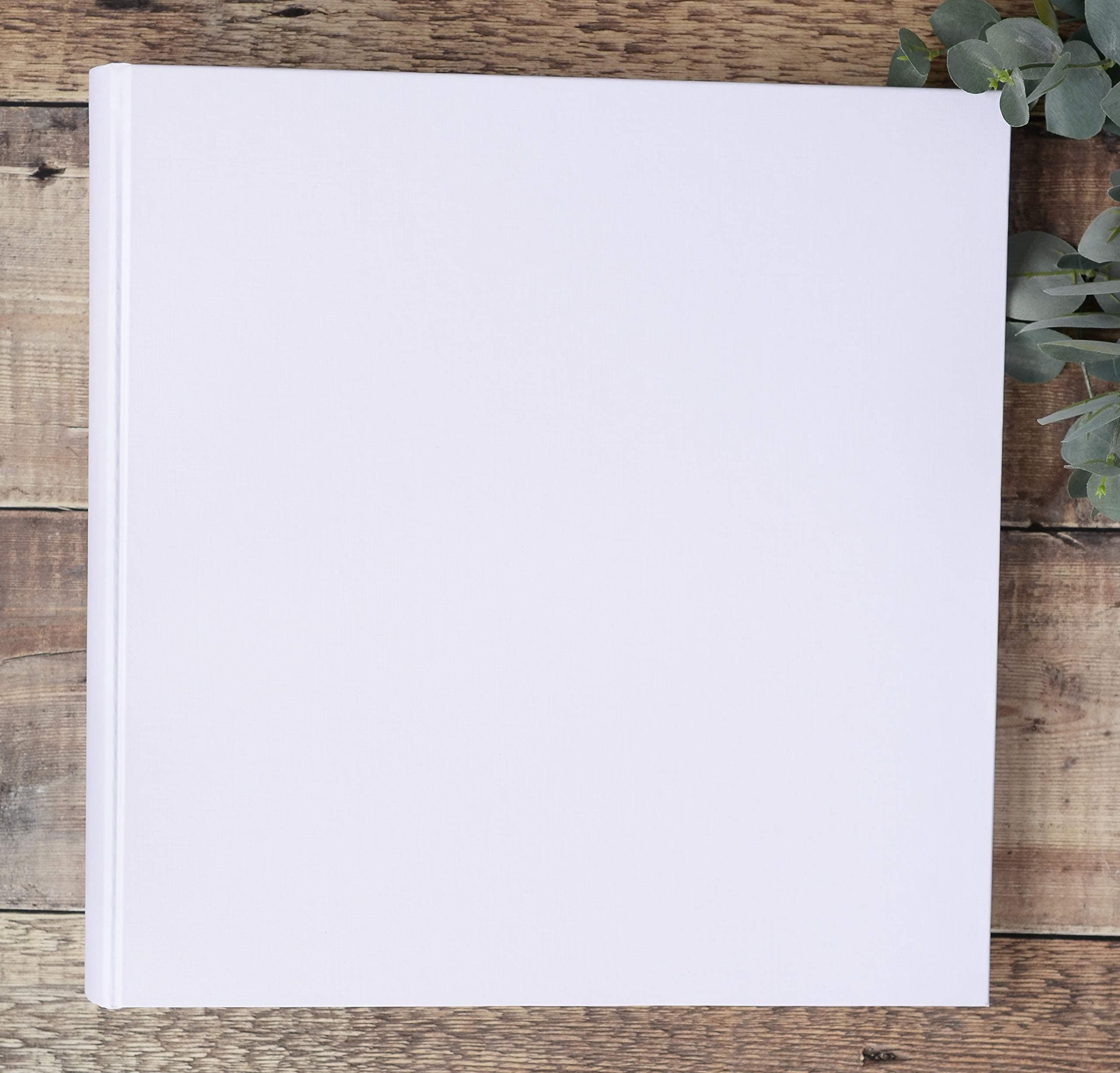 StoriUK Extra Large White Photograph Album - Traditional Style Plain DIY Photo Album - 50 PAGES / 100 SIDES