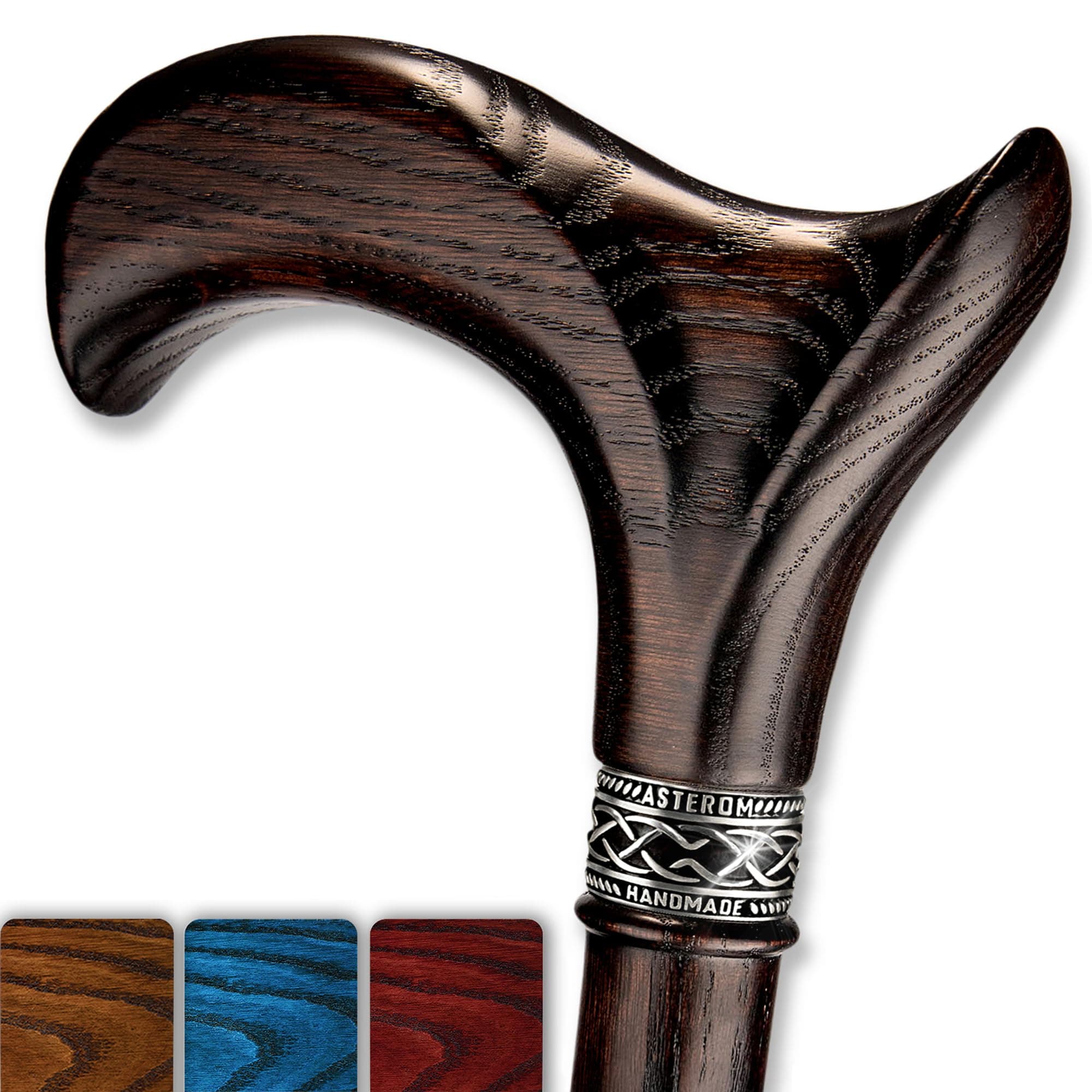 Asterom Walking Cane - Handmade, Ergonomic, Wooden - Canes for Men, Cane for Women - Walking Sticks for Seniors, Unique, Wood