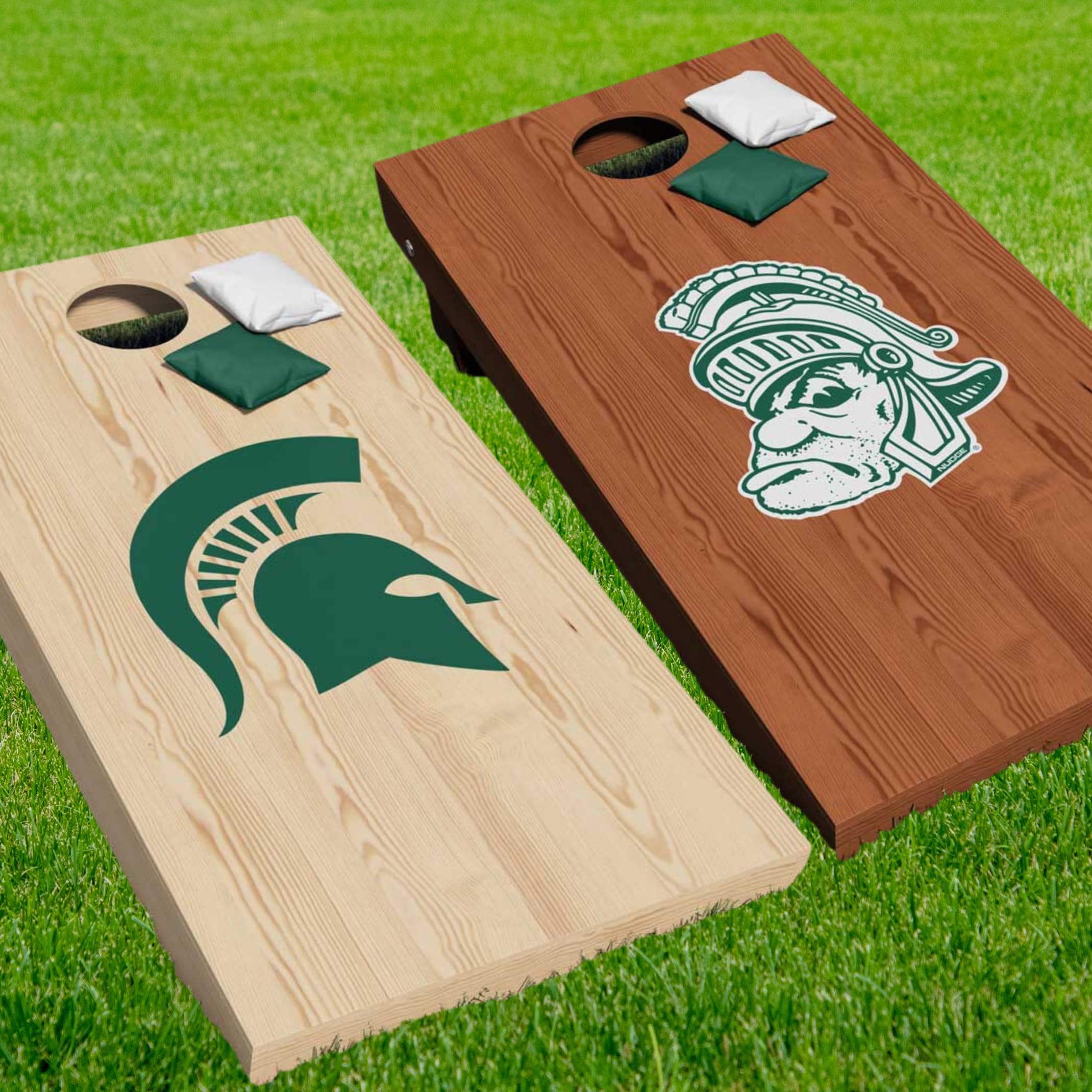 Nudge Printing Michigan State University MSU Spartans Sparty Corn Hole Bean Bag Toss Tailgate Game XL Car Vinyl Stickers Decals Set