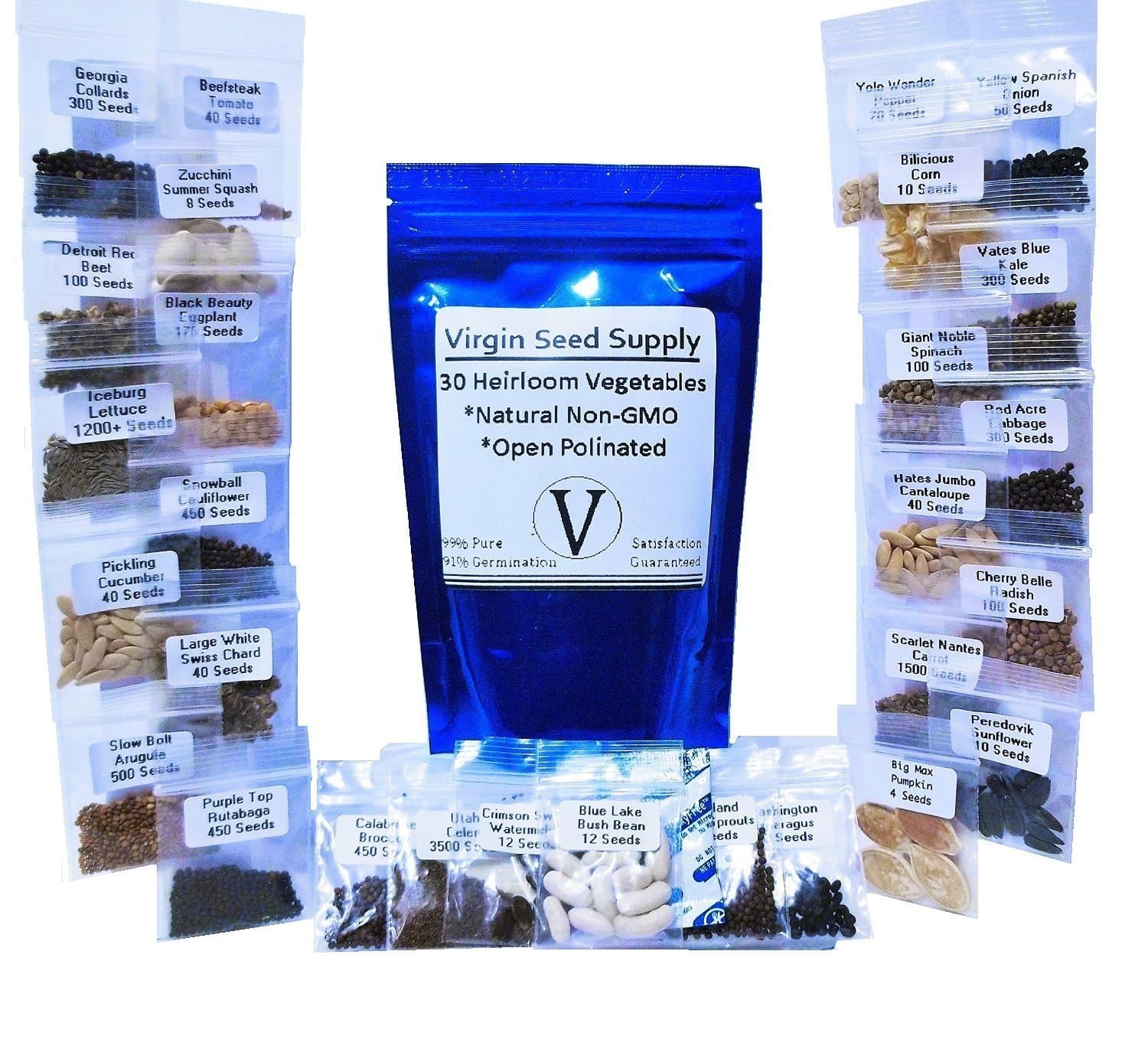 10,000 Seed Lot - 30 Vegetable & Fruit Variety Pack - Survival Non-gmo Varieties