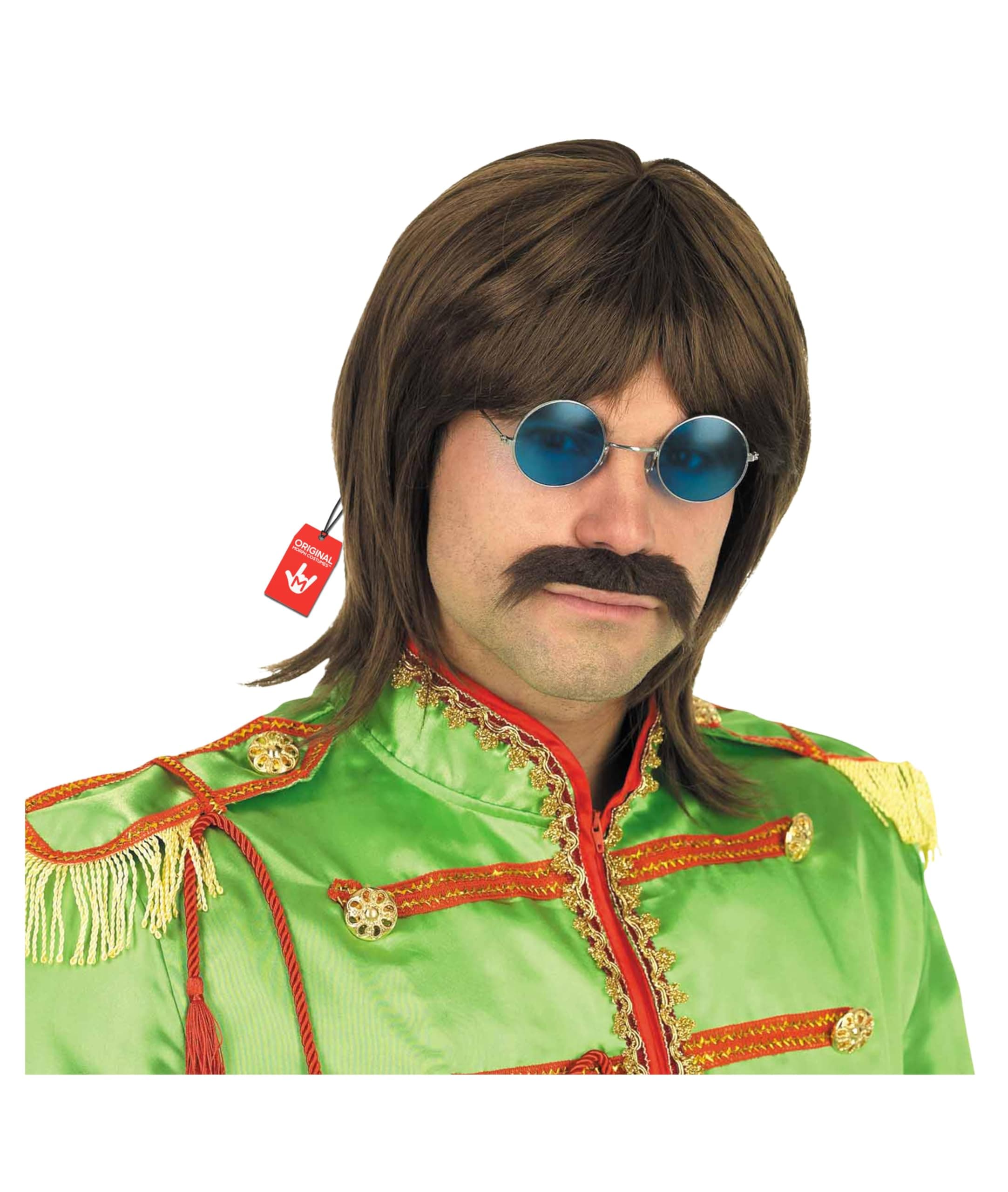 Fun Shack Psychedelic Pop Hippy Wigs for Men, 70s and 60s Rock Costumes, Britpop Style Costume Accessories, One Size