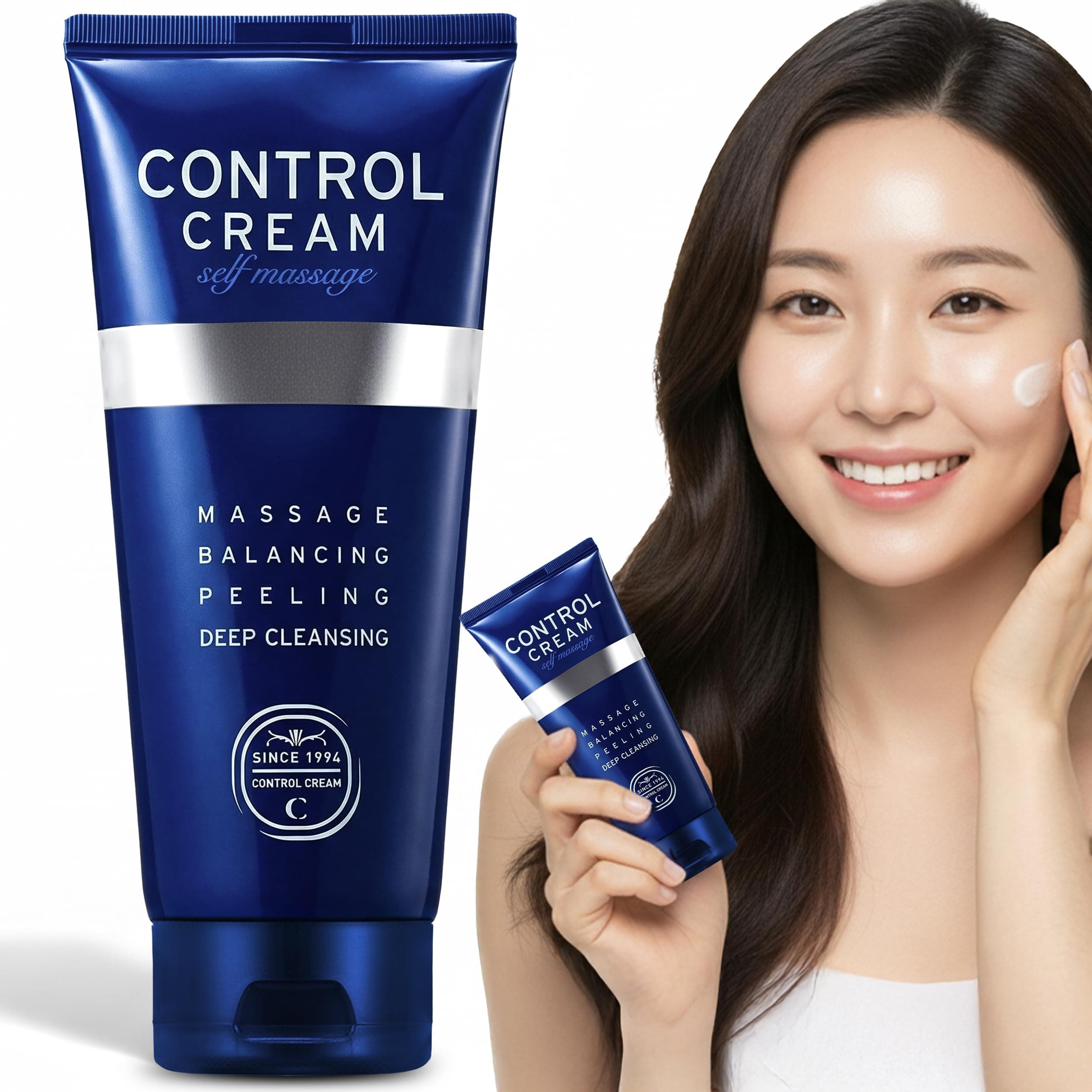 CHARMZONE Control Cream | Korean Face & Body Massage Cream for Gentle Exfoliation, Sebum & Pore Care, Deep Hydration, Smooth Radiant Skin, Professional K-Beauty Self-Massage | 5.07 oz