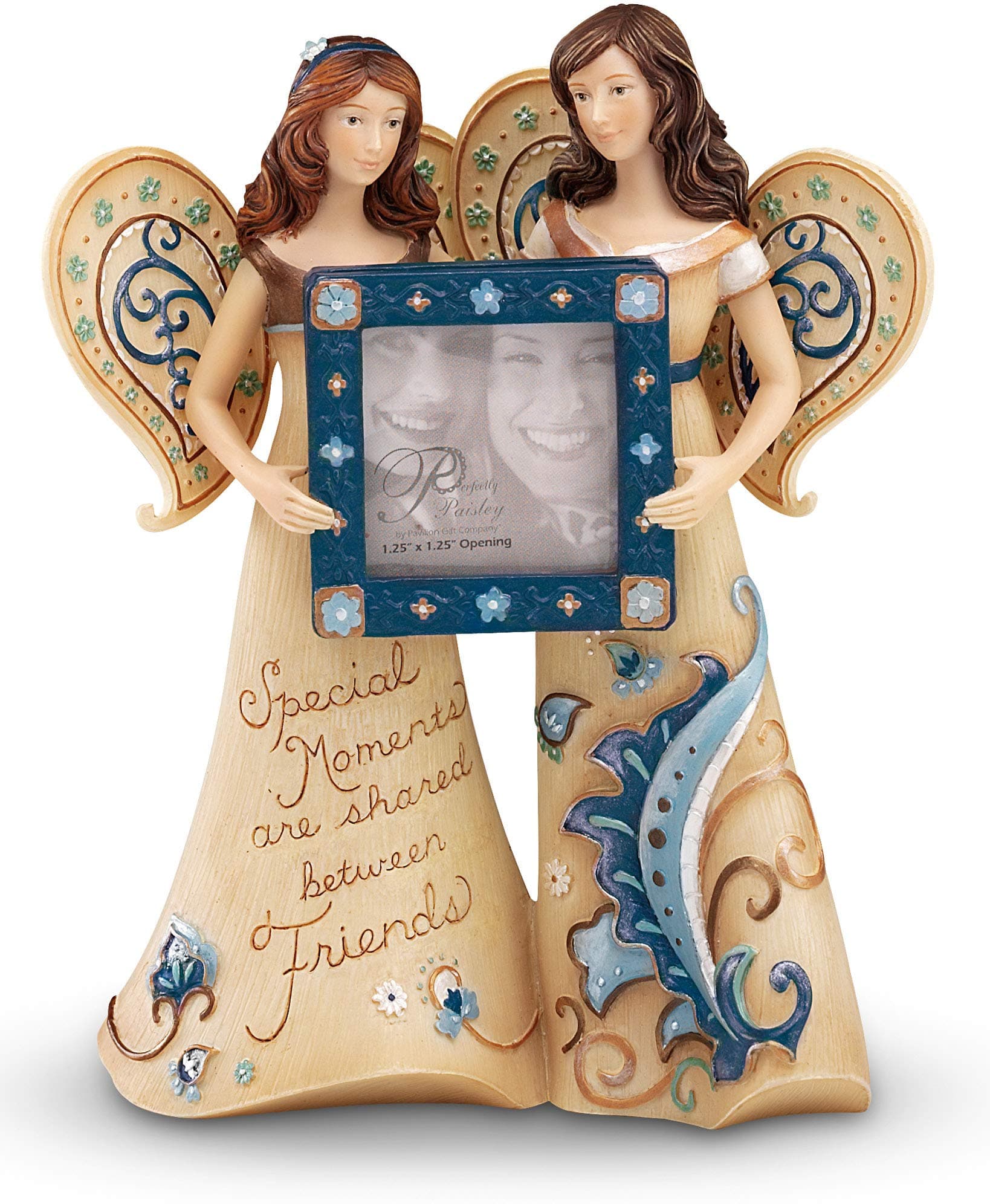 Perfectly Paisley Special Moments Pair of Angels Figurine, 5-1/2-Inch Tall, Includes Photo Frame