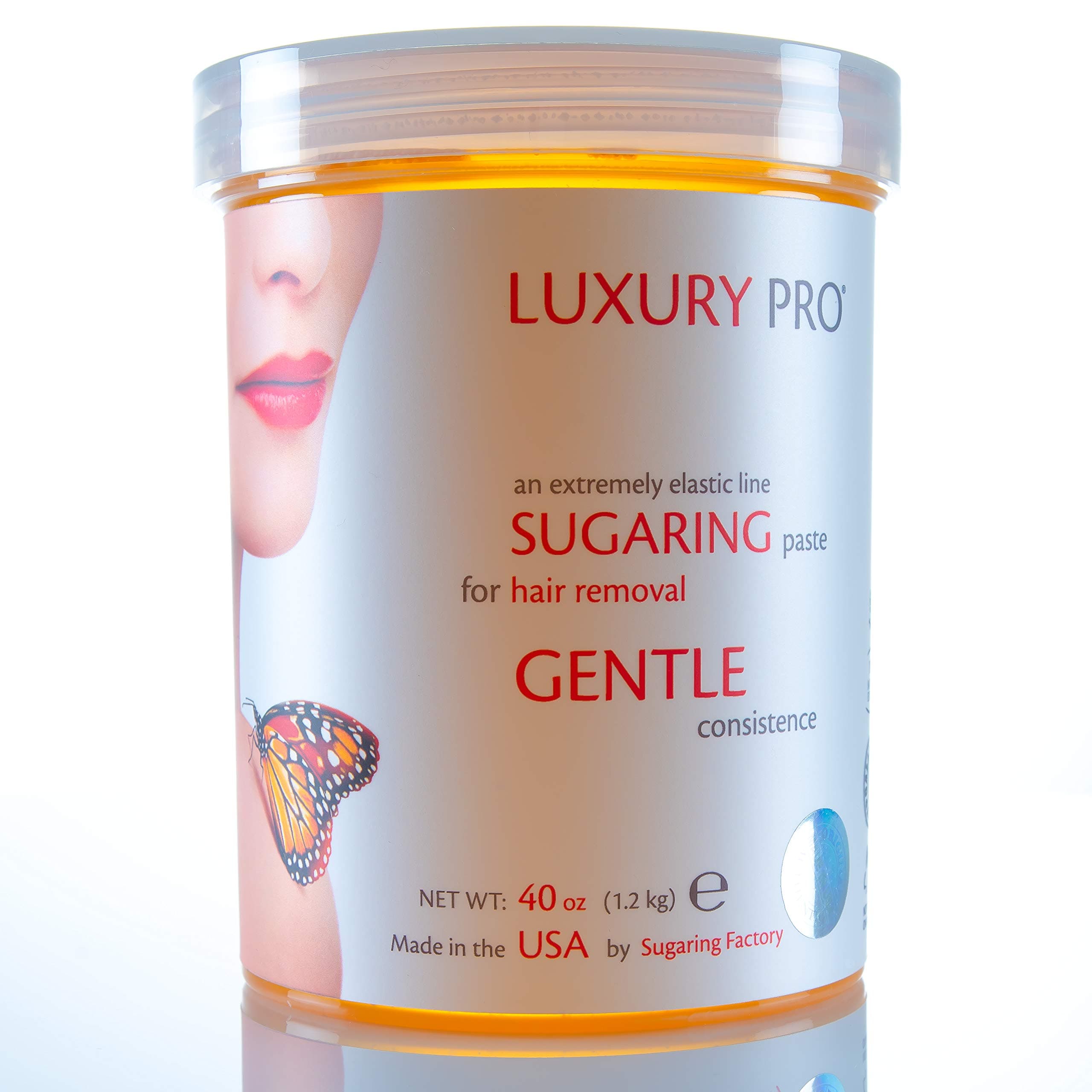 Sugaring Factory Paste Luxury Pro – Organic Hair Removal - Soft - Delicate Paste for light hair 40 oz / 2.5 lbs Sugar Wax Hair Remover - Professional Skills Required