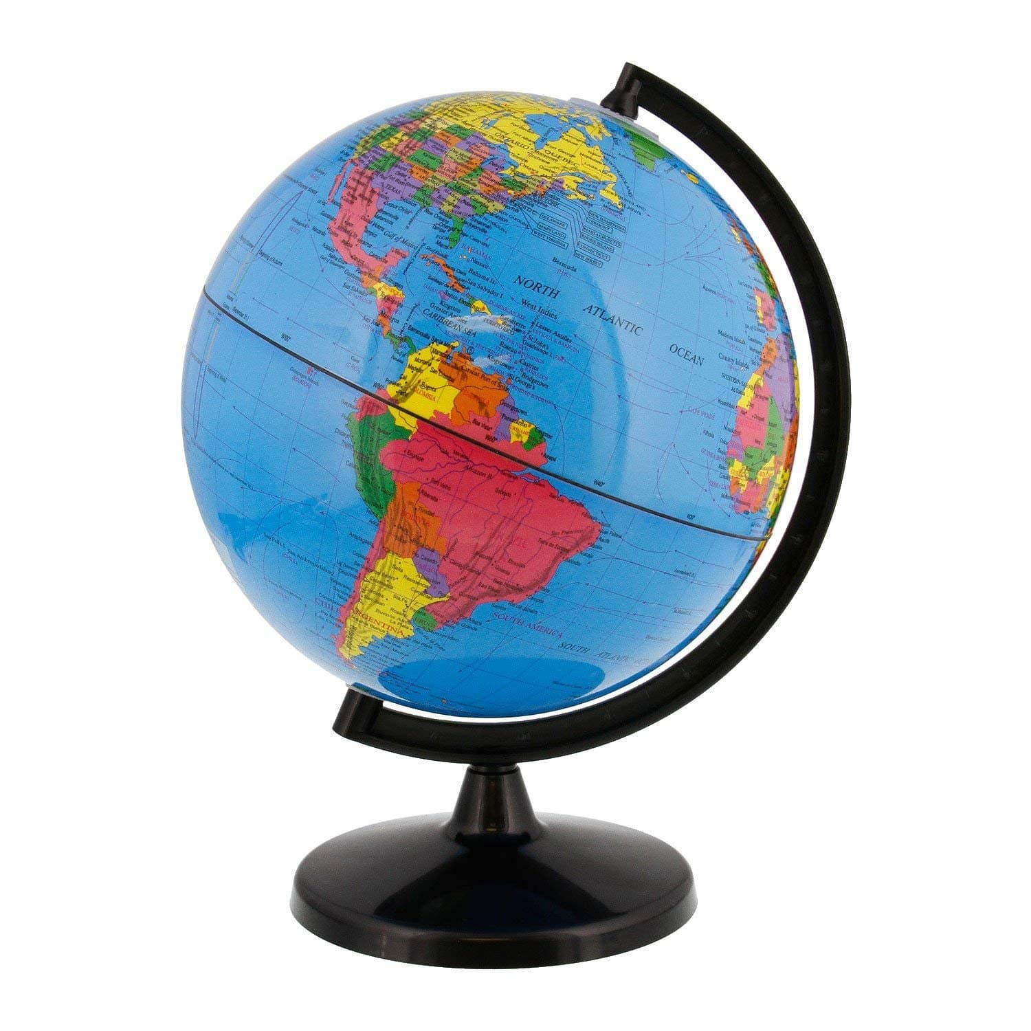 World Globe Great for Kids and Adults with Stand Desk 8 Inch Globe 12 Inch Educational Deluxe Blue Ocean Black Base Full Earth Geography … (Blue Ocean, 8 Inch Diameter)