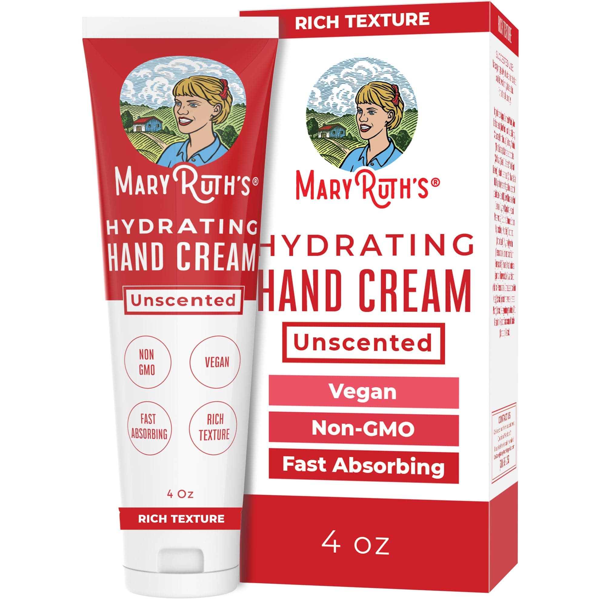 Vitamin Hand & Body Cream by MaryRuth’s | Ultra Hydrating, Soft Feel & Texture | 72% Organic & Plant-Based Ingredients for Damaged, Dry, Sensitive or Normal Skin | Unscented & Non-Toxic, 4oz.