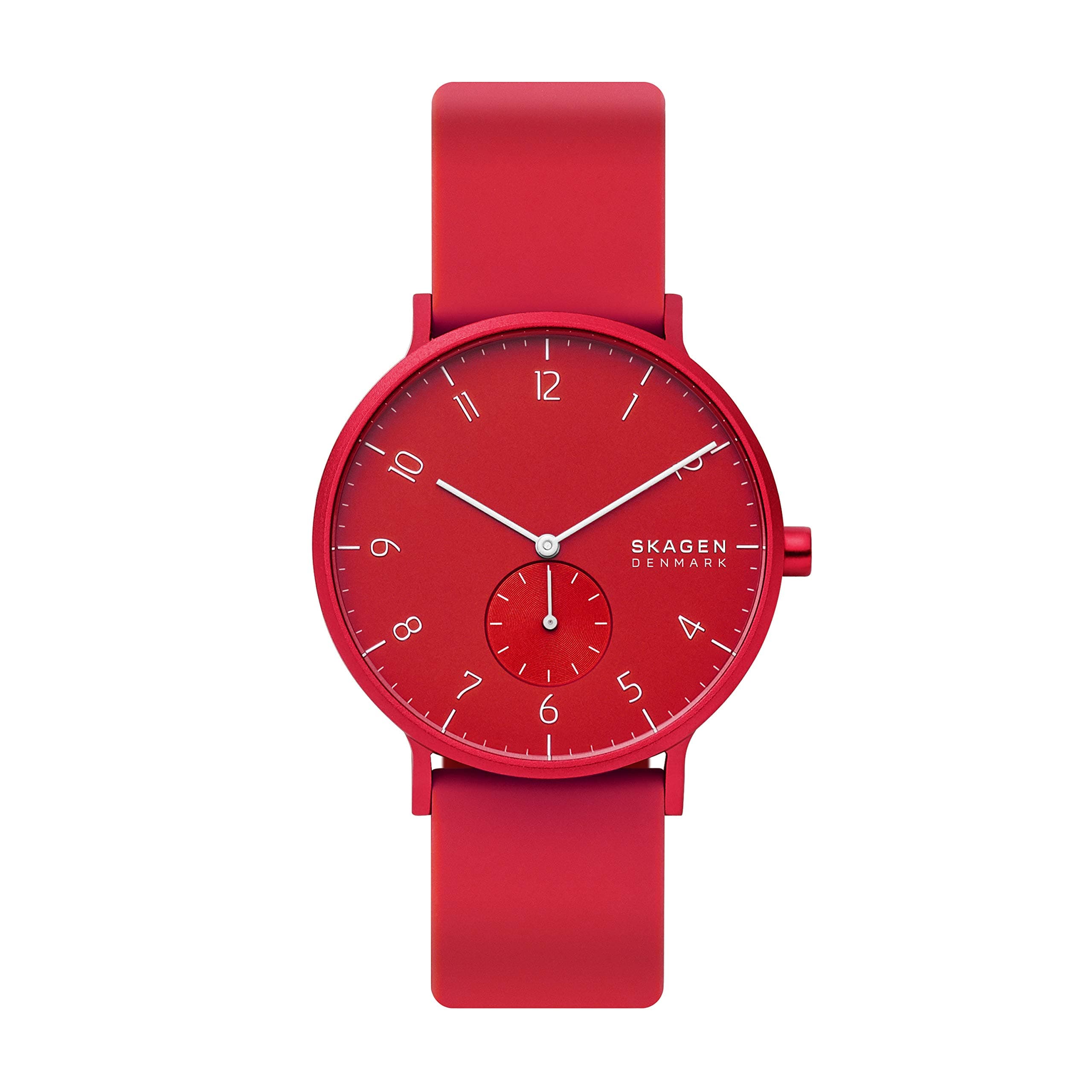 SkagenAaren Colored Silicone Quartz Minimalistic 41mm Watch