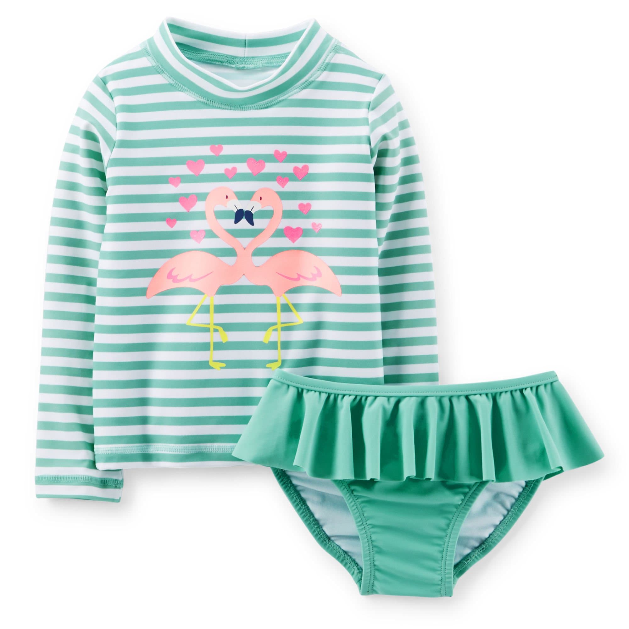 Carters 2 Piece Kissing Flamingos Rashguard Set (12M)