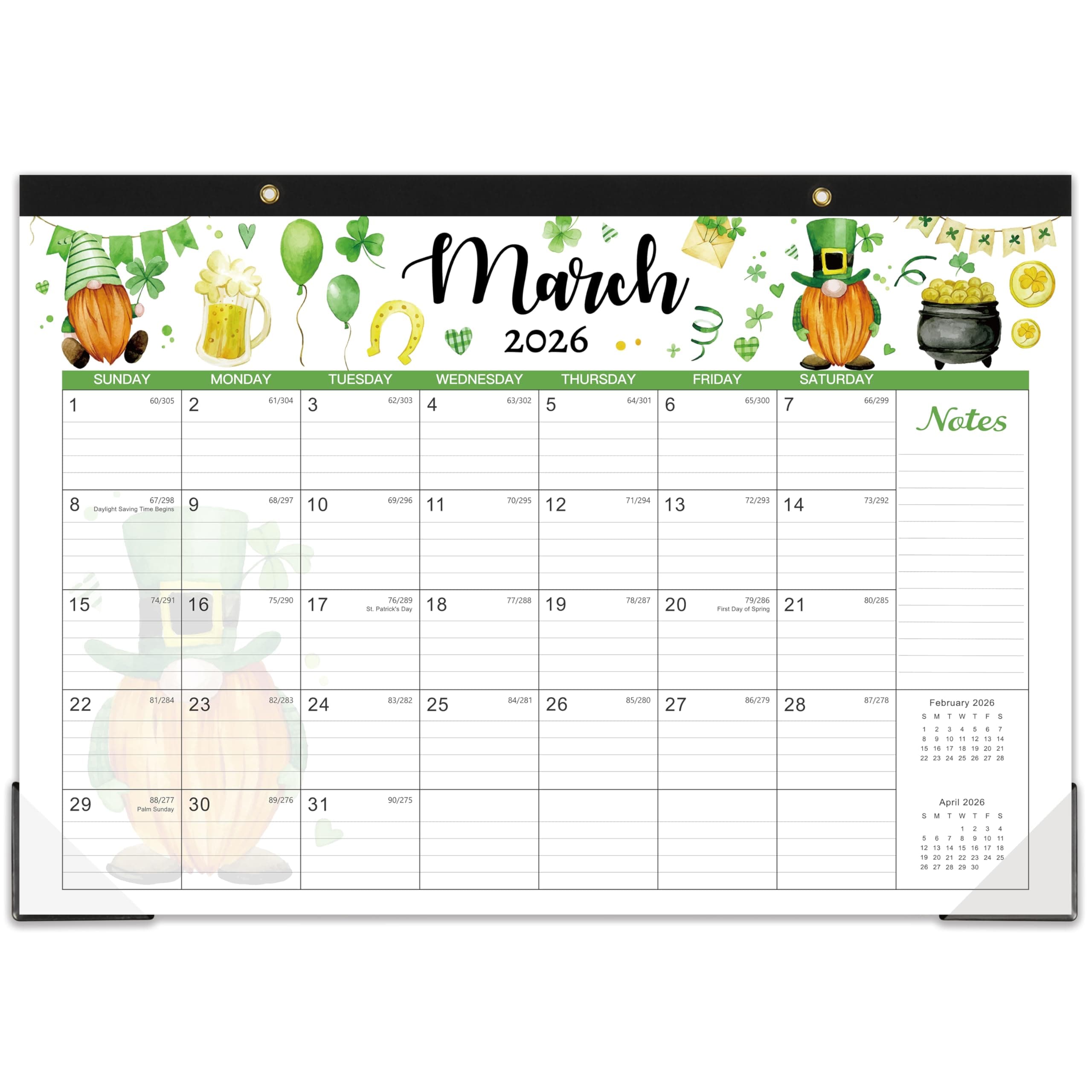 Desk Calendar 2025-2026, 18 Months Desk Calendar 2025-2026, July 2025 - December 2026, 17" x 12", 2025-2026 Desk Calendar Large Ruled Blocks for Planning