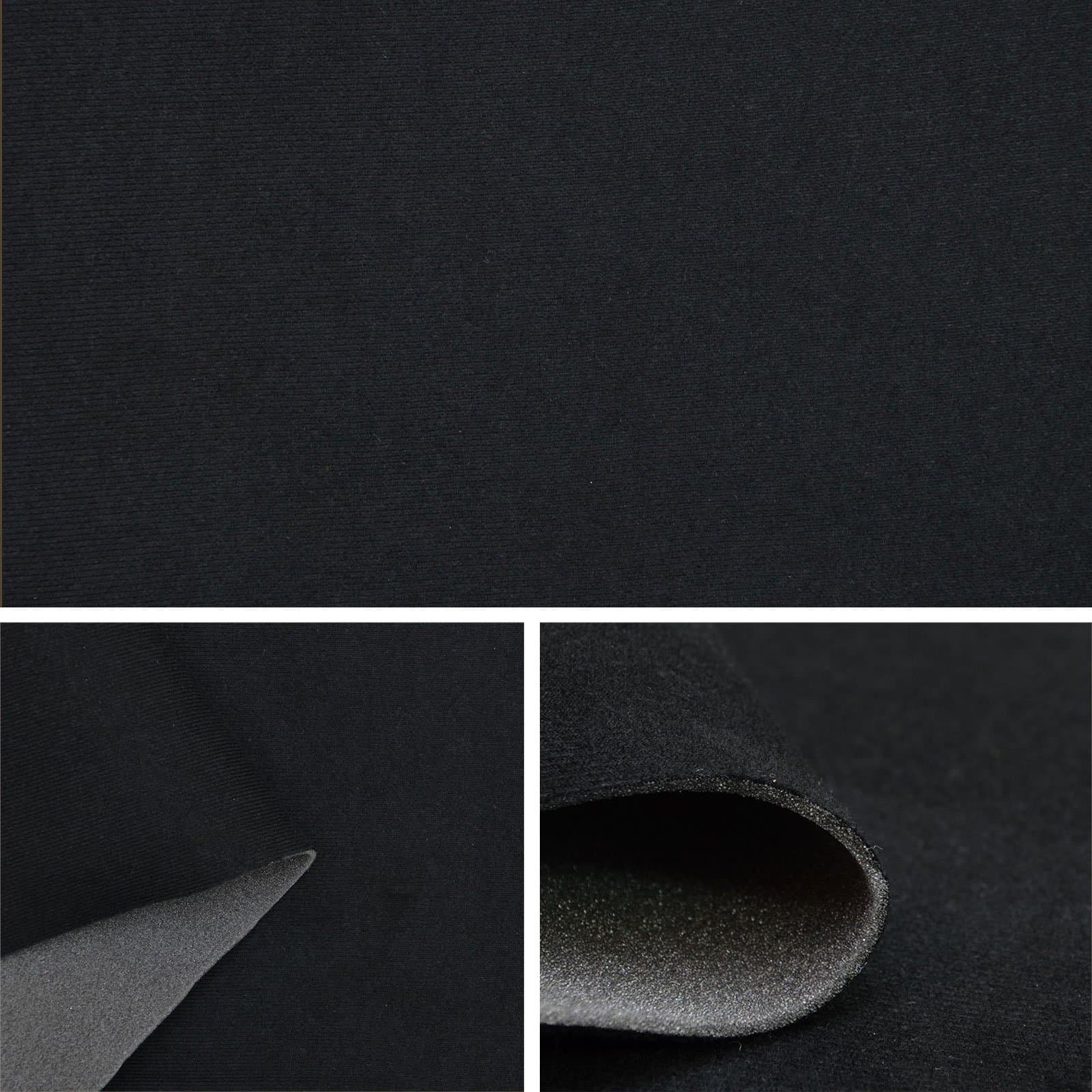 SAM03 BLACK Car Roof Lining Ceiling Fabric Velour Polyurethane Foam Laminated