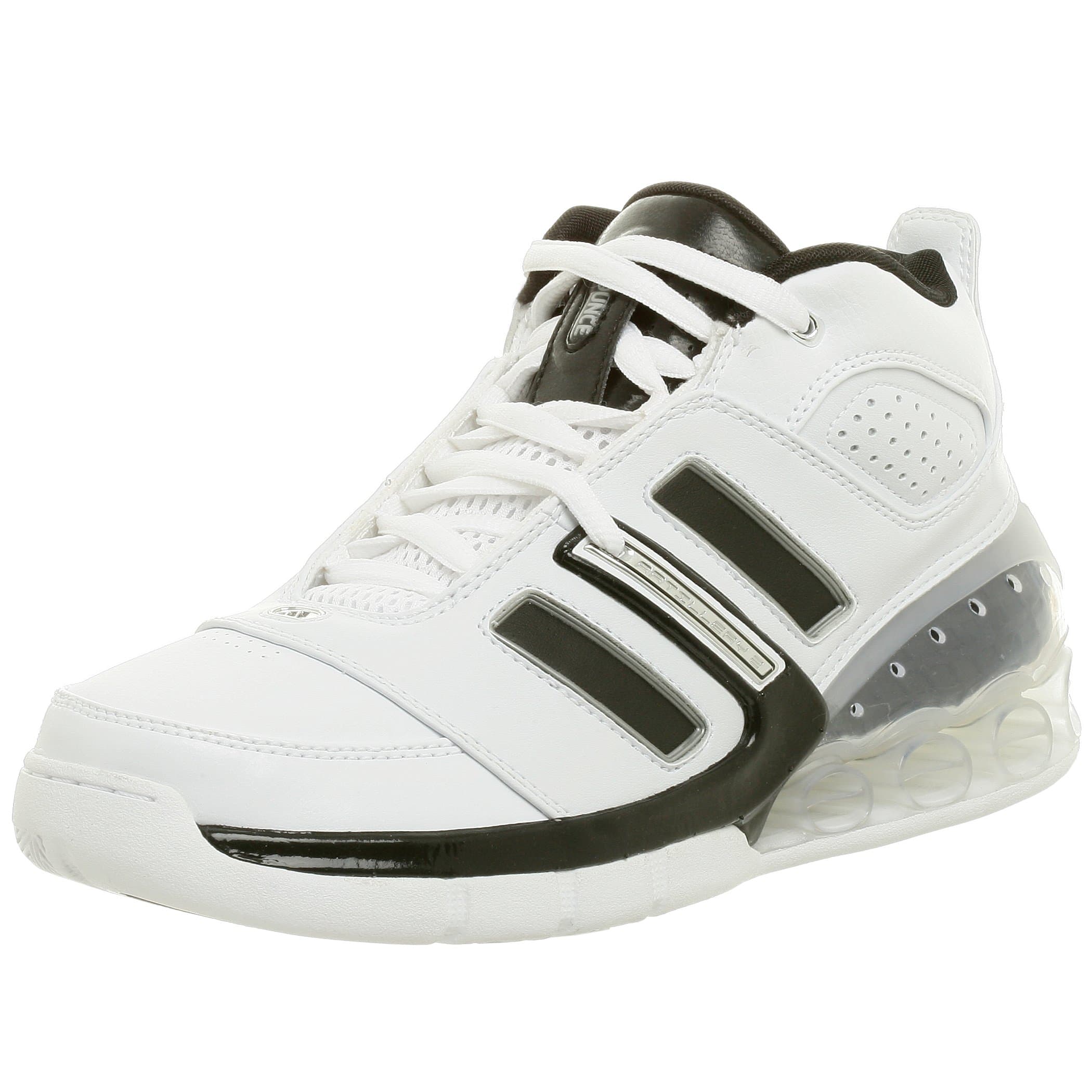 adidas Men's Bounce Artillery II Basketball Shoe,White/Black/Silver,18 M