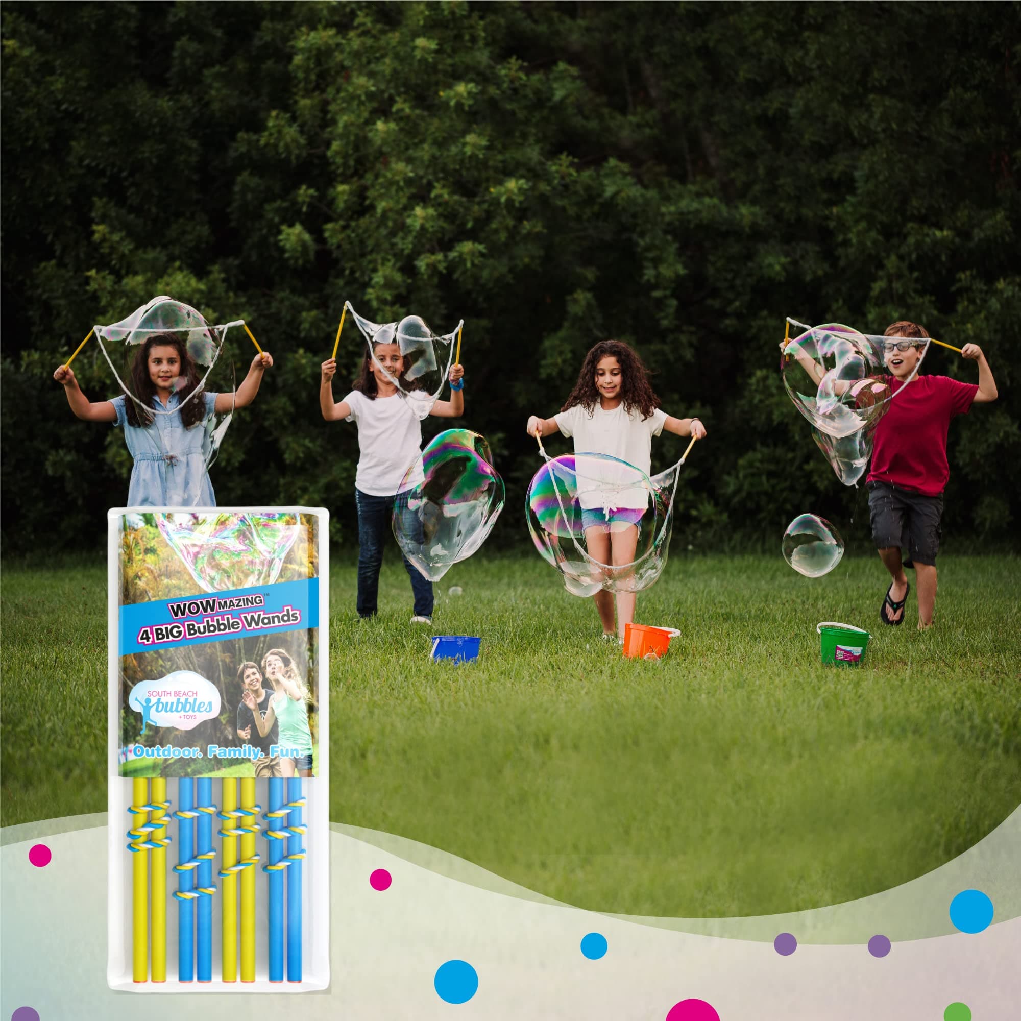South Beach Bubbles 4 Big Bubble Wands: Making Giant Bubbles. Great Birthday Activity and Party Favor. Solution Not Included.