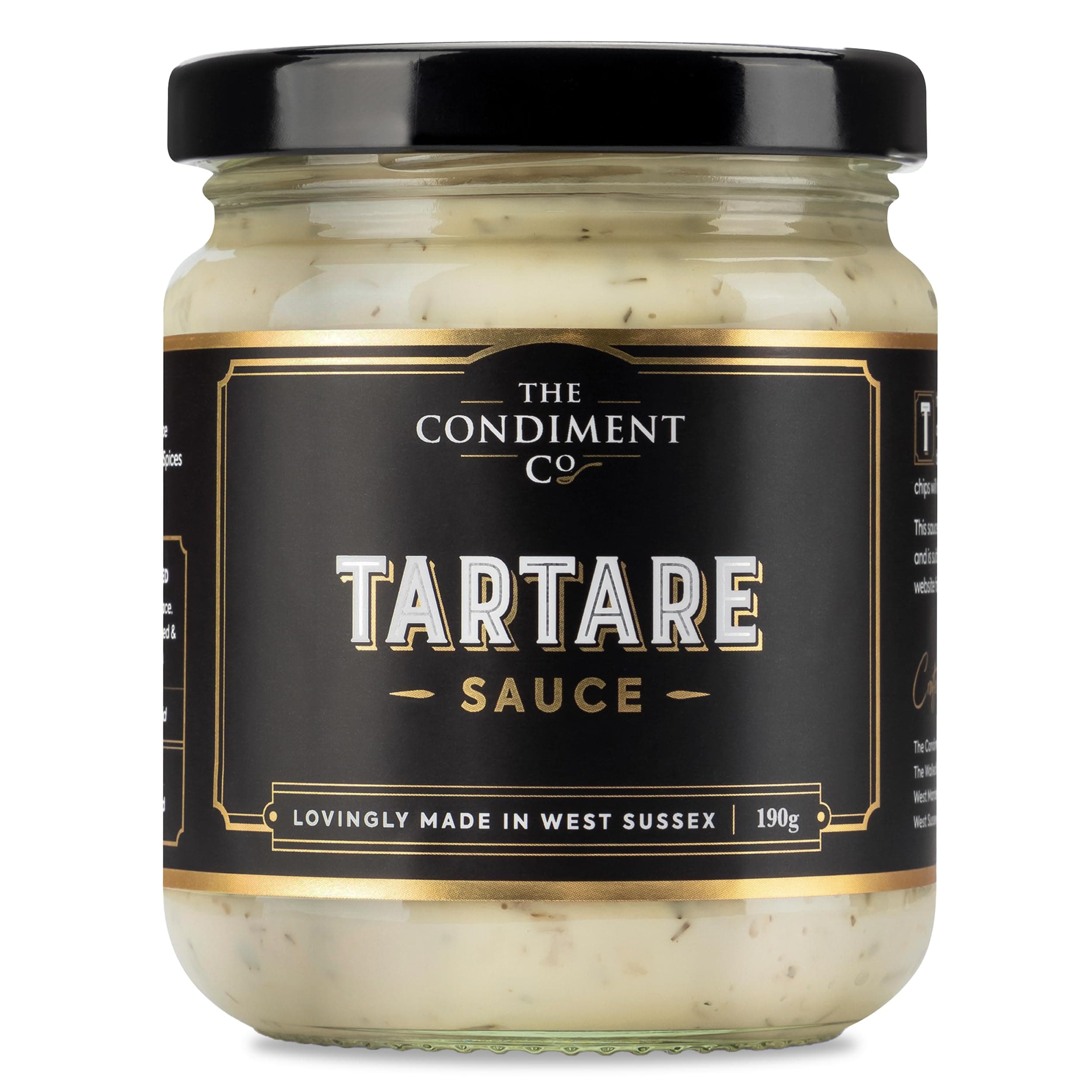 The Condiment Company Tartare Sauce 190g, Use As Fish Sauce for Battered Fish, Cod, Haddock, Seafood Cakes, Fresh, Creamy Sea Food Condiment
