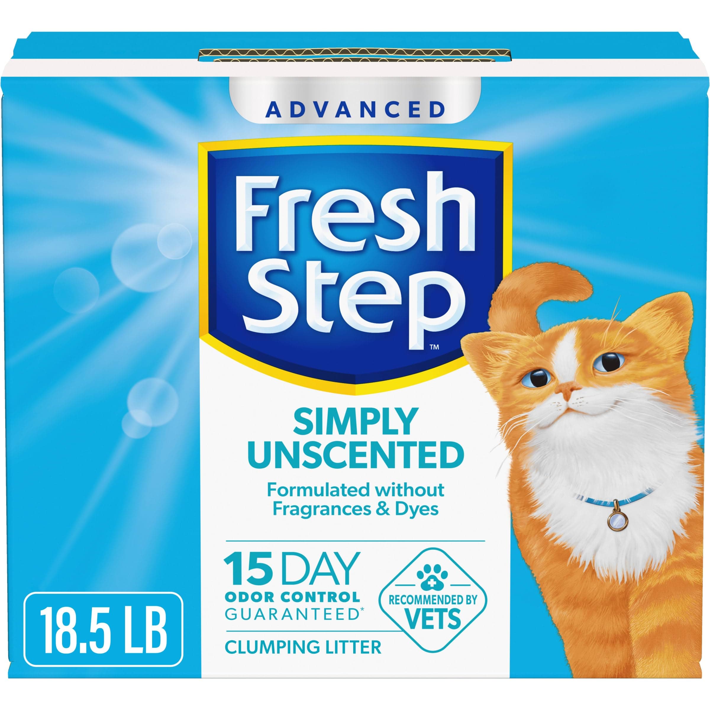 Fresh Step Advancedシンプル無香塊ゴミ、フレッシュステップ無香猫砂は接触時に臭いと戦う、18ポンドボックス