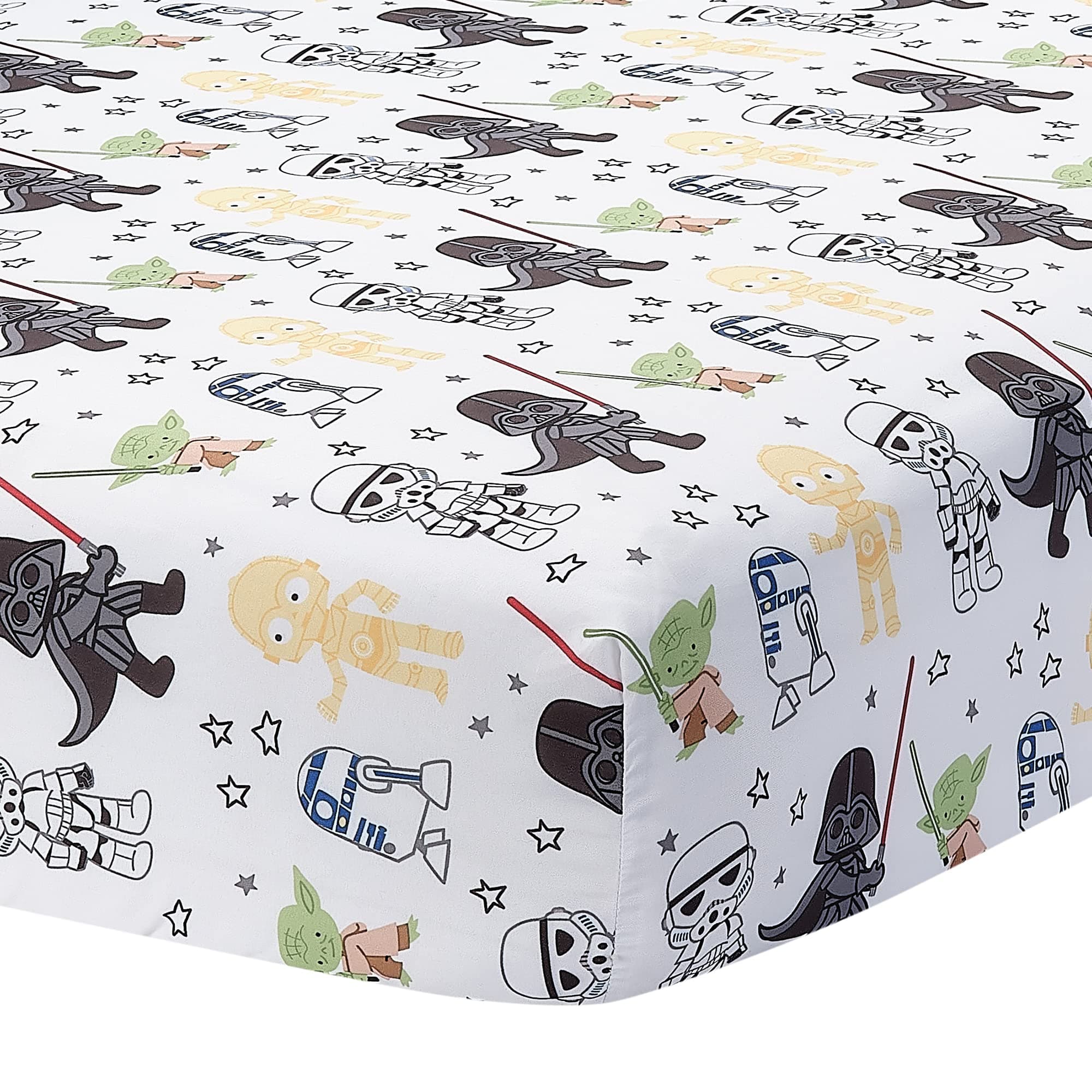 Star Wars Classic Polyester Fitted Crib/Toddler Sheet - Yoda/Darth Vader