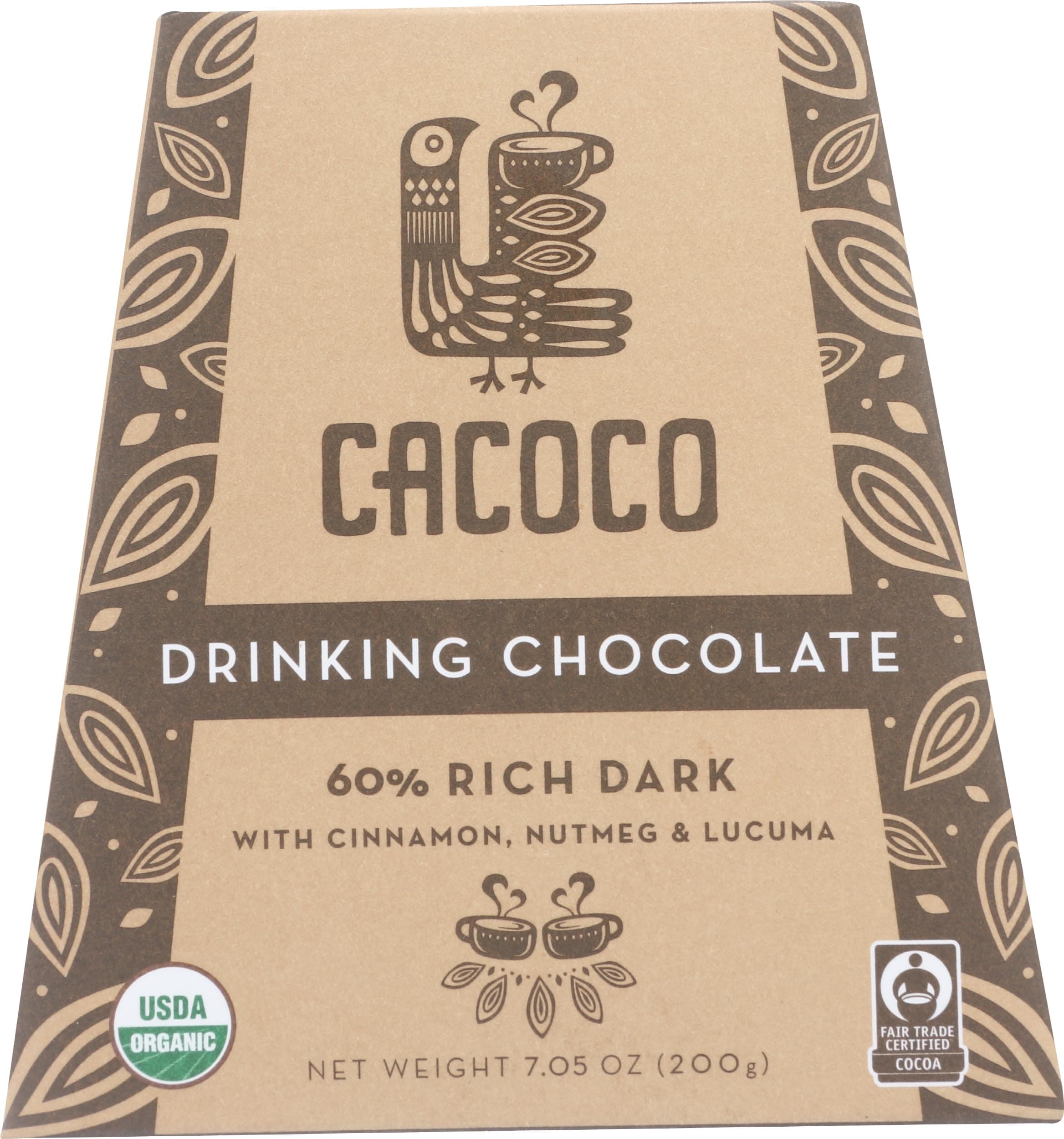 CACOCO 60% Rich Dark Drinking Chocolate: Organic/Fair Trade/Vegan/Kosher/Paleo Friendly (7.05 ounces)