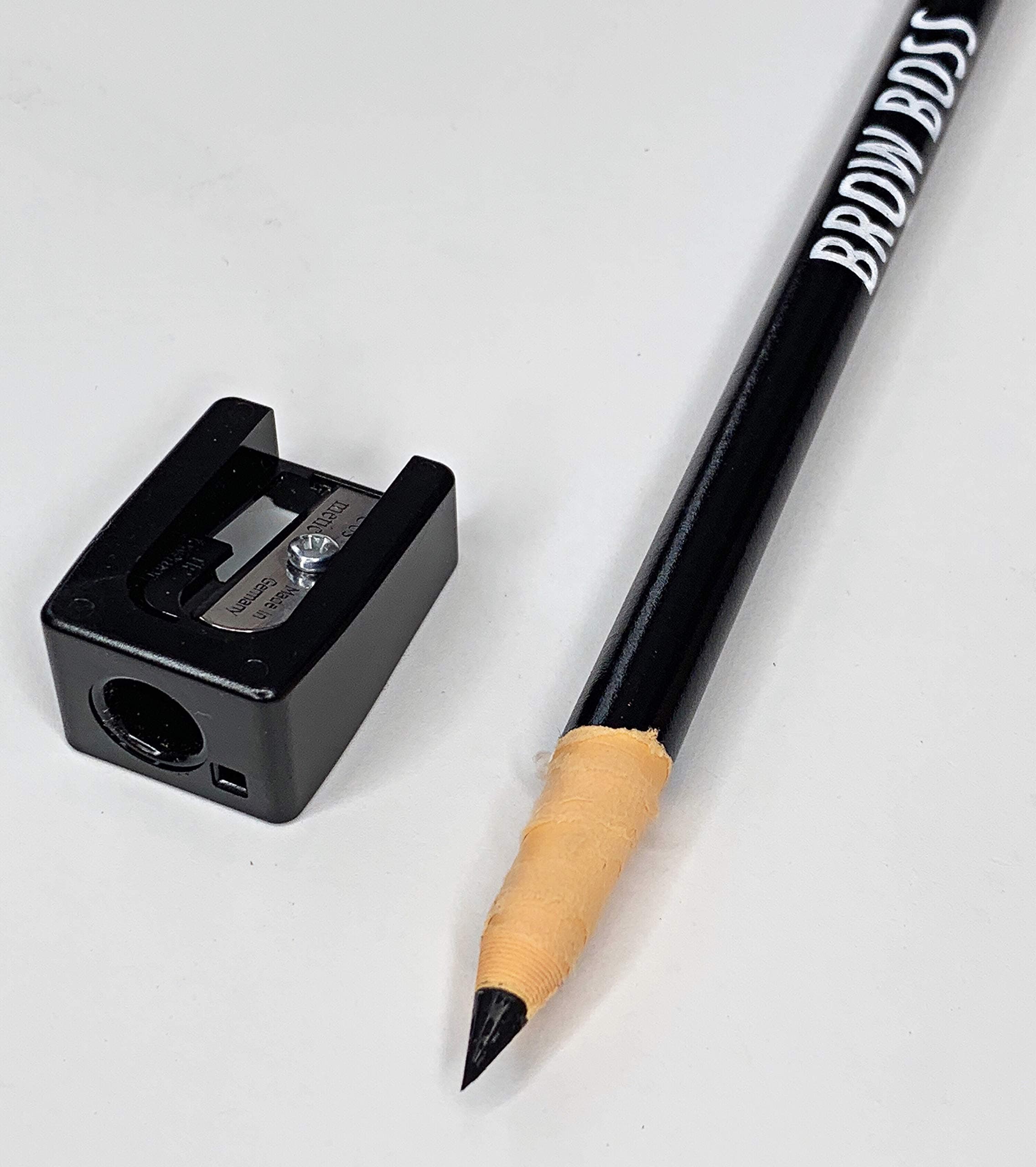 MADLUVVBrow Boss Brow Mapping Pre-draw Pencils and Sharpener, For Professional Brow Artists, Precise Line and Wax-Based Stays On During Procedure – 3 Pack