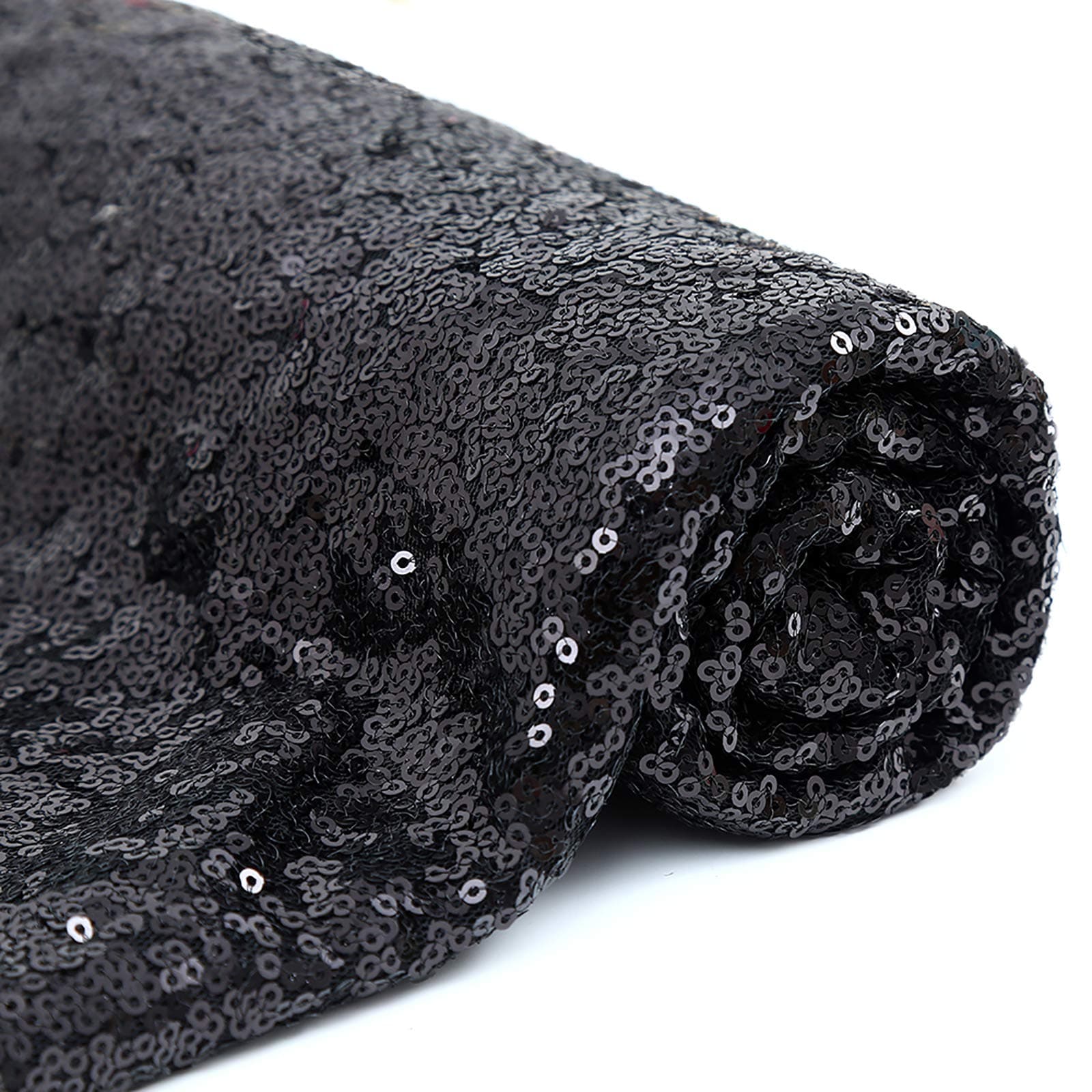 Black Sequin Fabric Glitter Fabric 4 Yards Table Linen Overlays Sparkly Fabric for Backdrop