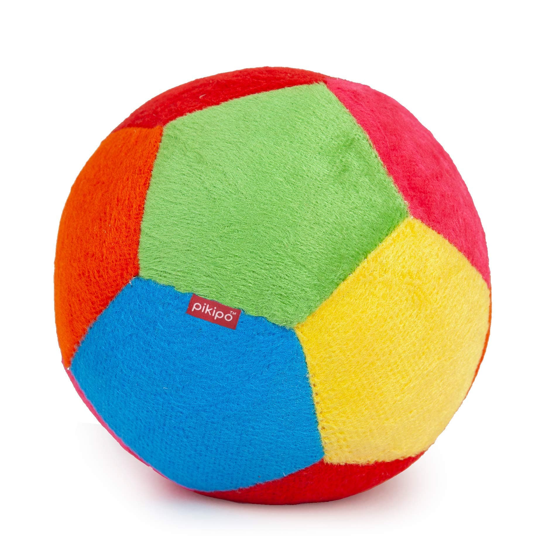 Pikipo Multicolor Stuffed Soft Ball with Rattle Sound (Medium, 15cm)