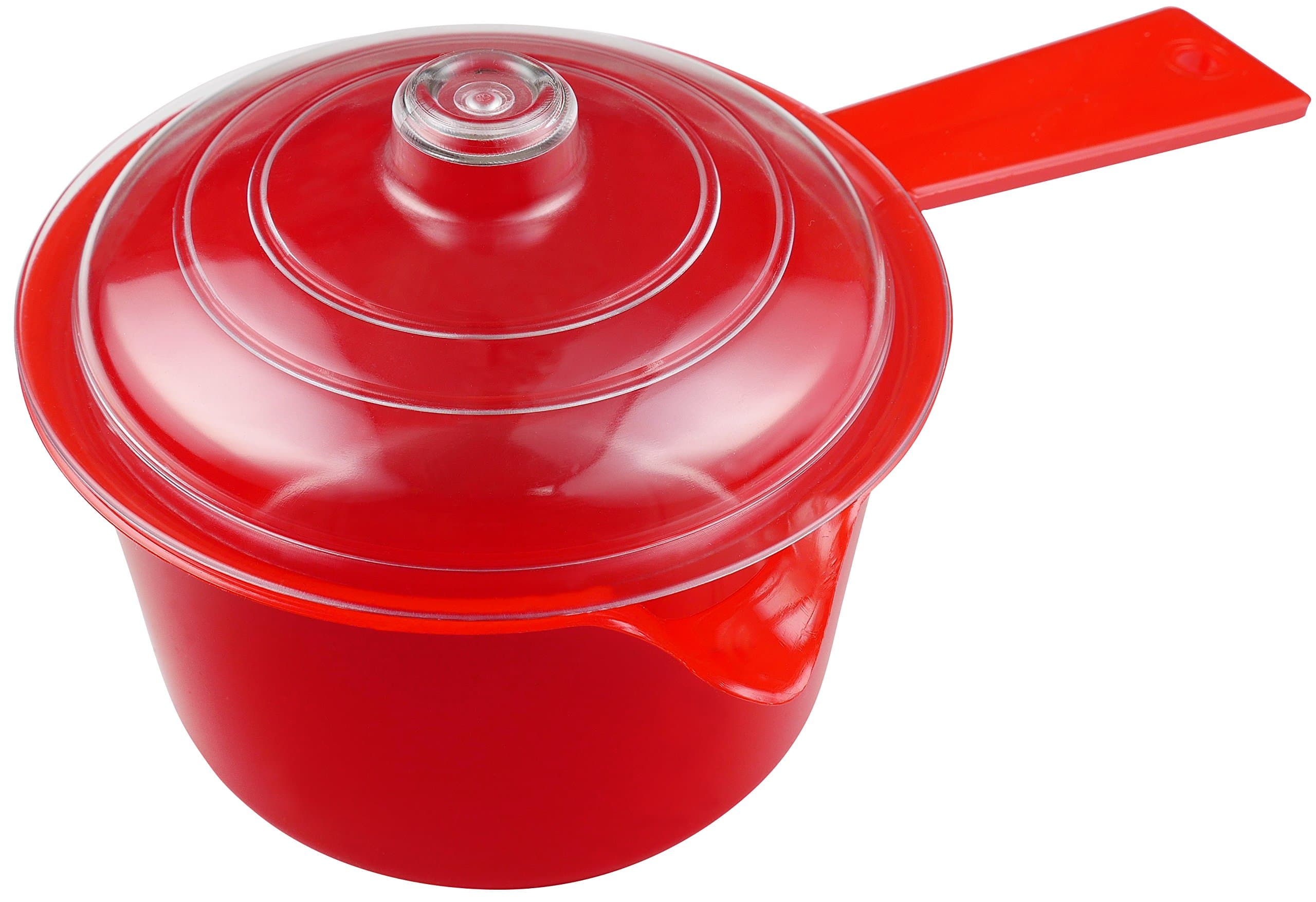 Microwave Saucepan and Lid 600ml Red - BPA Free & Dishwasher Safe Microwave pan 14 x 12 x 21cm