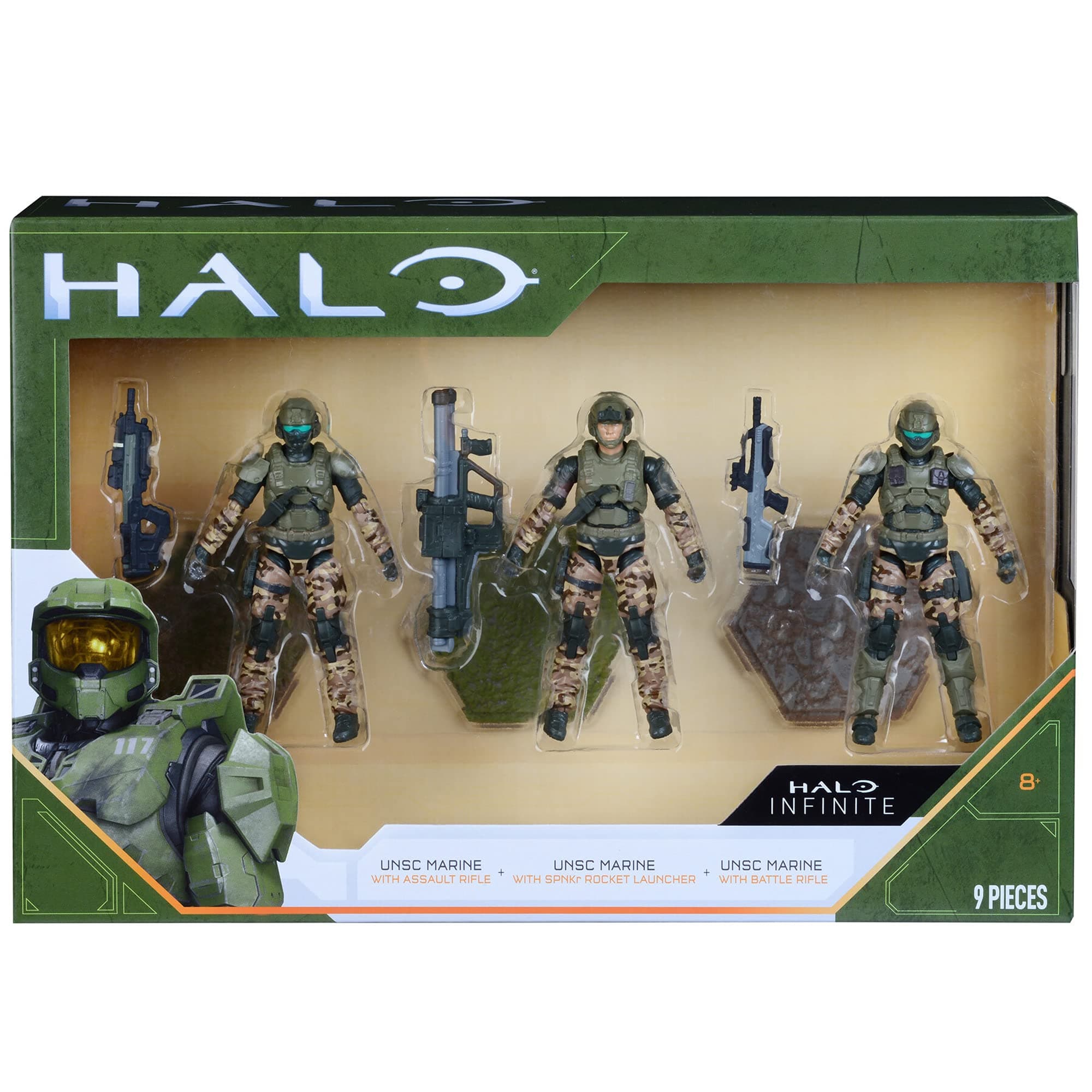HALO 4” 3 Figure Pack Assortment - UNSC Marines with Weapons Fans - Build Your Universe - Amazon Exclusive