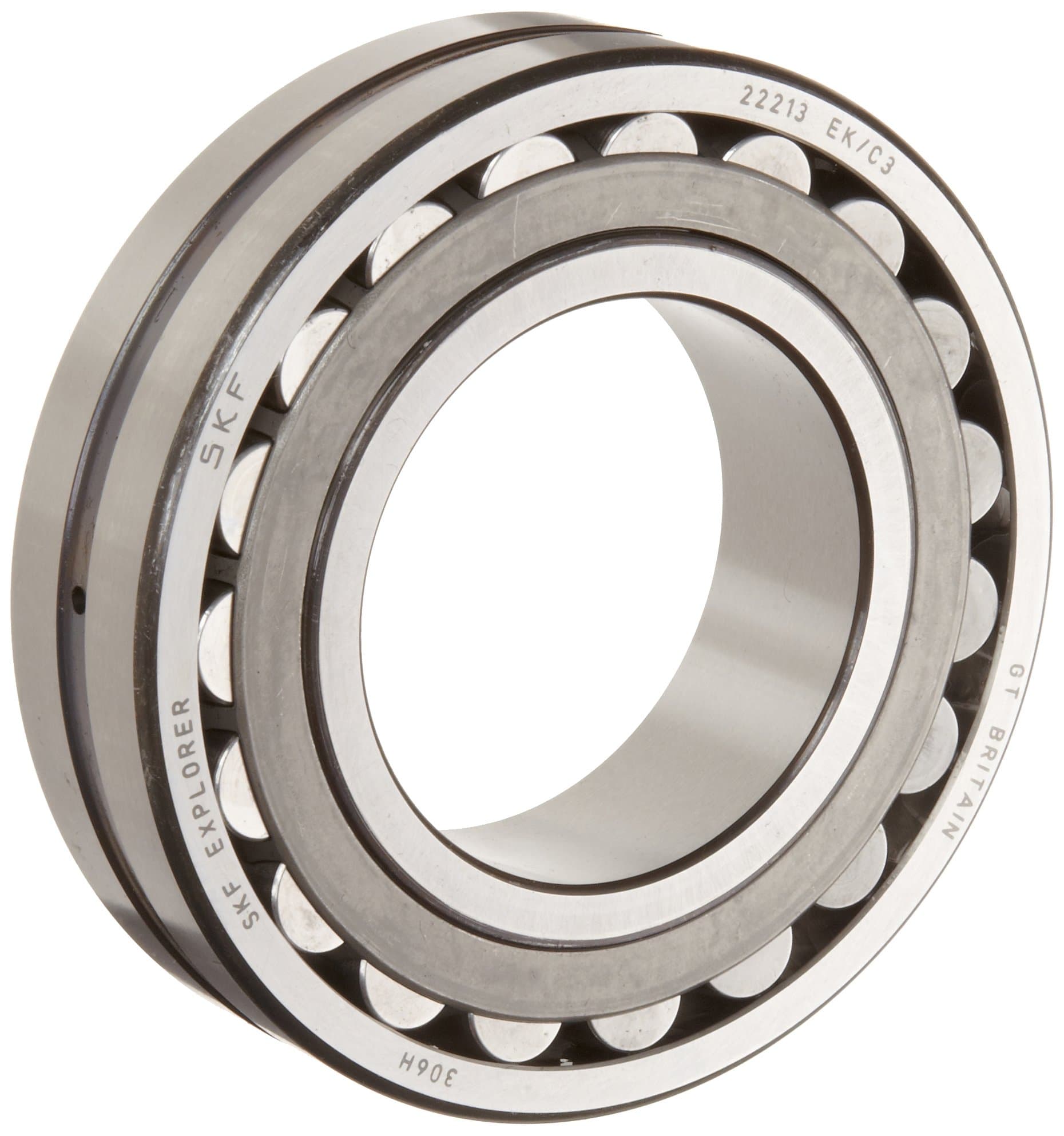 SKF22219 EK/C3 Explorer Spherical Roller Bearing, Tapered Bore, Standard Tolerance, Steel Cage, C3 Clearance, Metric, 95mm Bore, 170mm OD, 43mm Width, 4800rpm Maximum Rotational Speed, 101164lbf Static Load Capacity, 85427lbf Dynamic Load Capacity