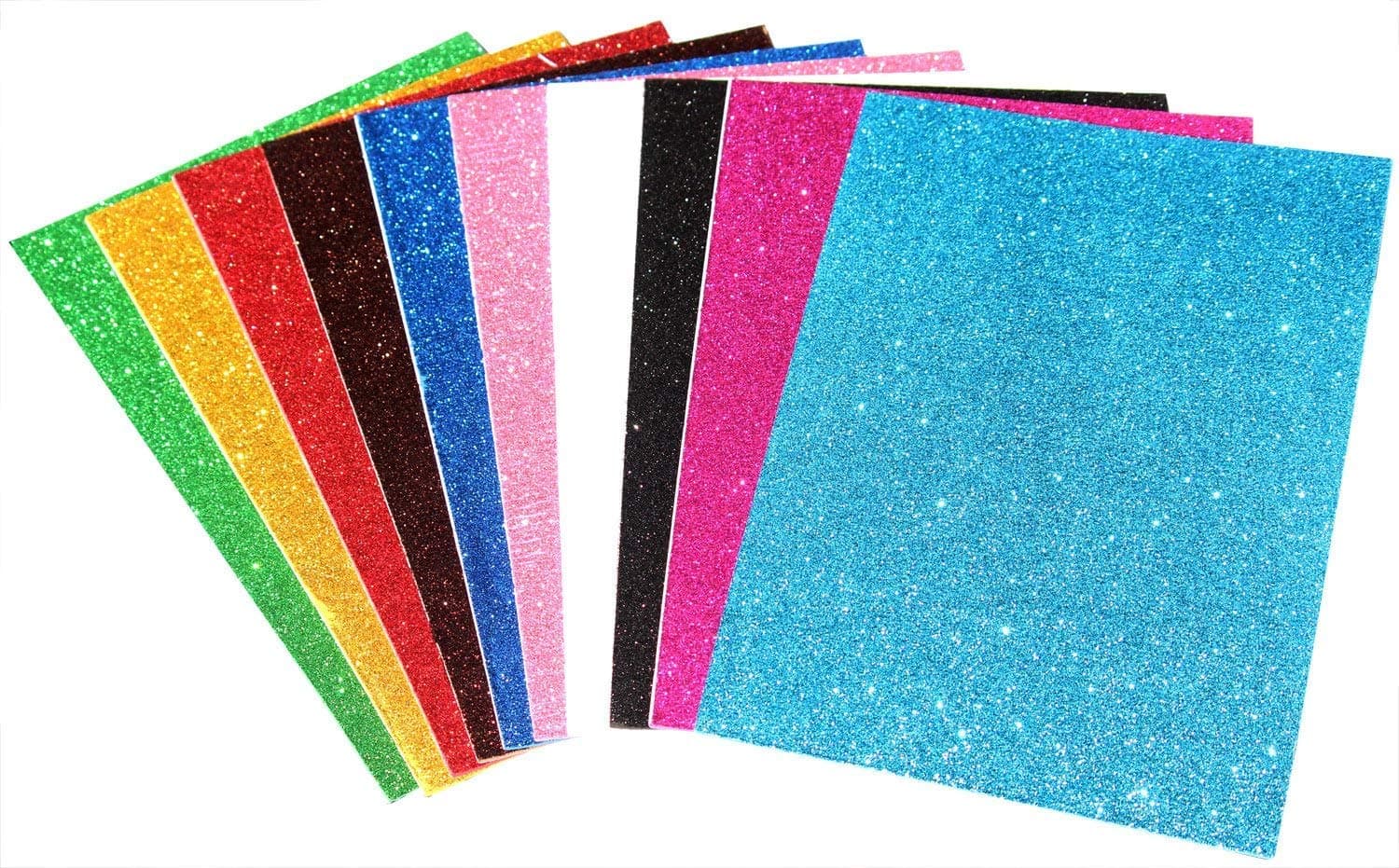 LakeerA4 Glitter Foam Sheet Sparkles Multicolor Color, for Art & Craft, Decoration, Gift Wrapping, Scrapbooking, Craft Project, Etc.