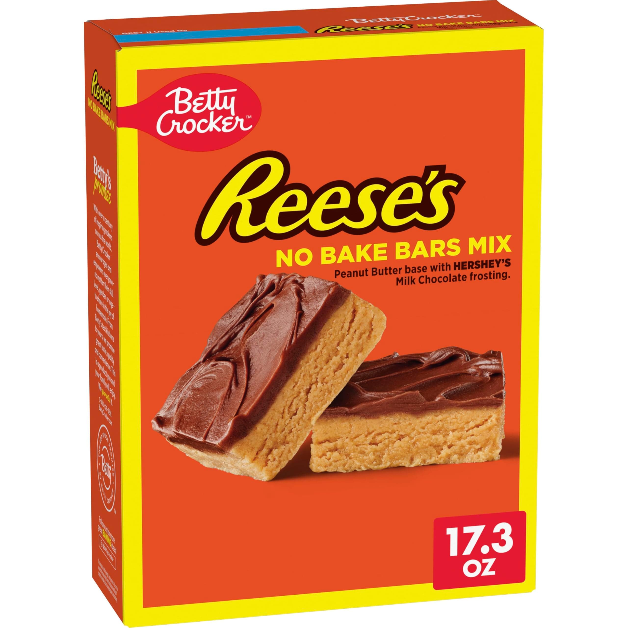 REESE'S Peanut Butter No Bake Bars Mix With HERSHEY’S Milk Chocolate Frosting, 17.3 oz