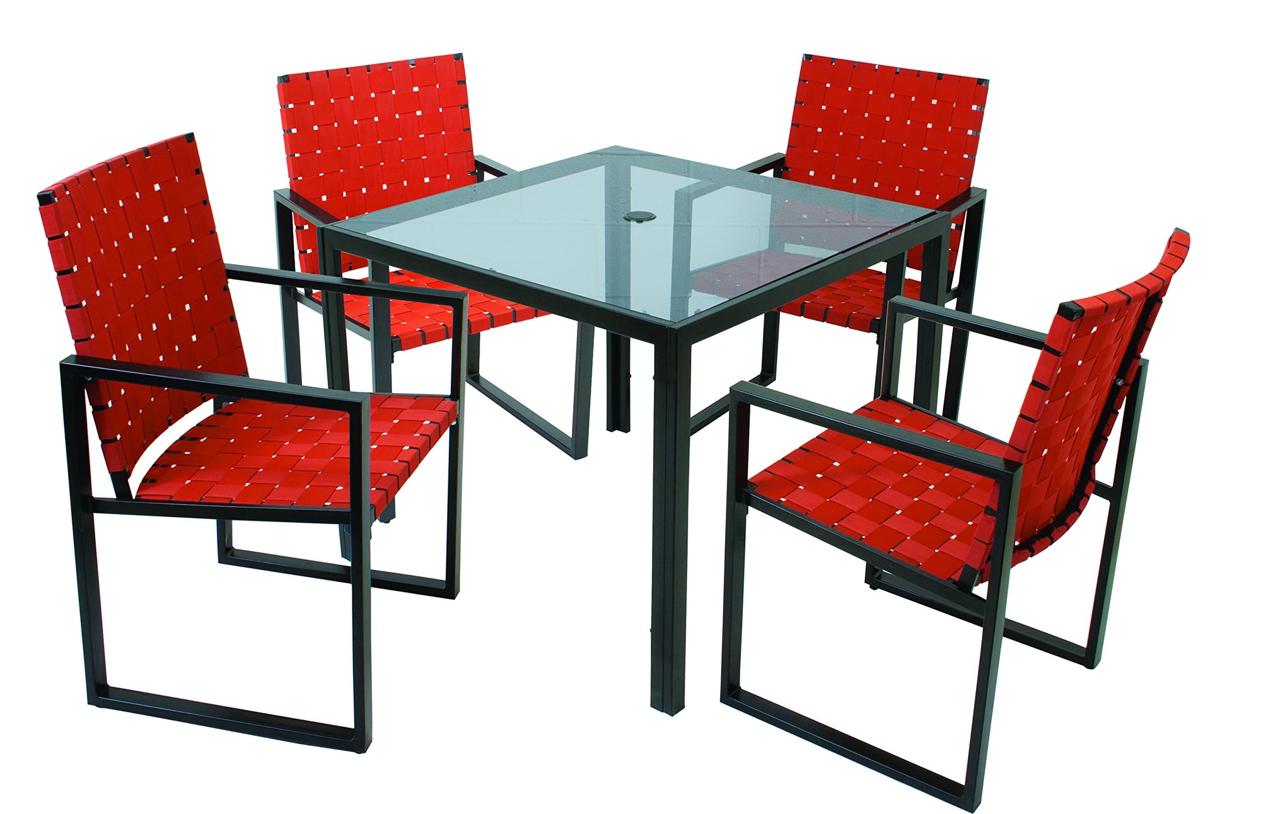 Rio Creations MW385-403 Metro Weave 5 Piece Ultra Dining Set, Terracotta