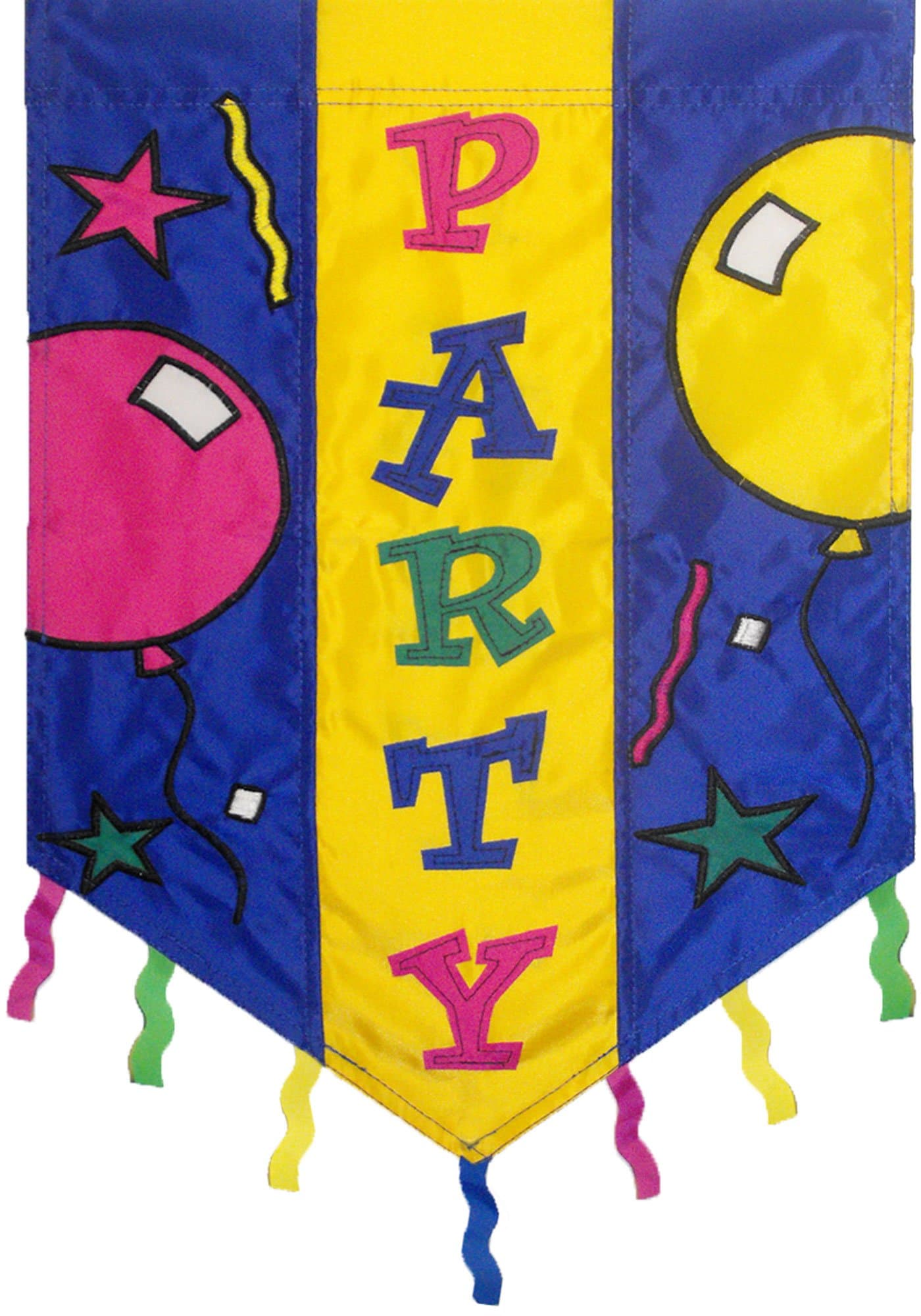Party Streamers - Applique Style - Standard Size 28 Inch X 40 Inch Decorative Flag