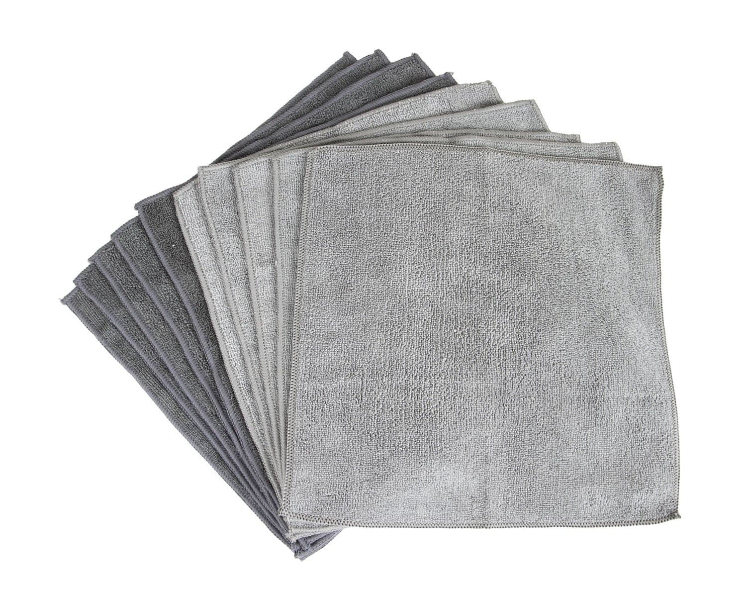 Sophisti-clean Microfiber Cleaning Cloths, Attract Dust Like a Magnet, Use Wet or Dry, Ultra Soft and Absorbent, Non-Abrasive, Streak Free, Reusable, Machine Wash, Gray, 10 Pack