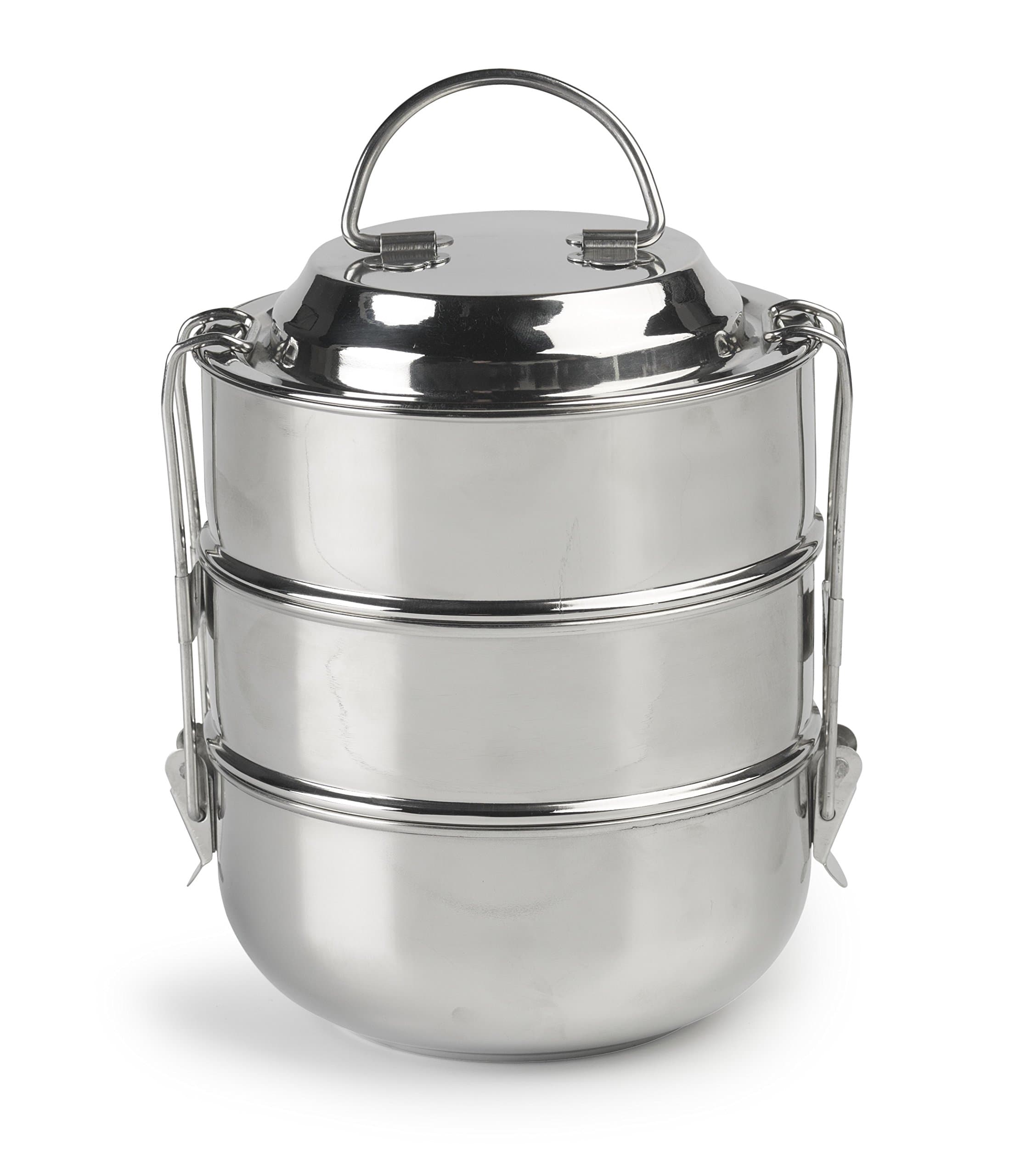 Happy Tiffin - Raja Domed 3 Tier - Tiffin Lunch Box - Office Tiffin - Stainless Steel