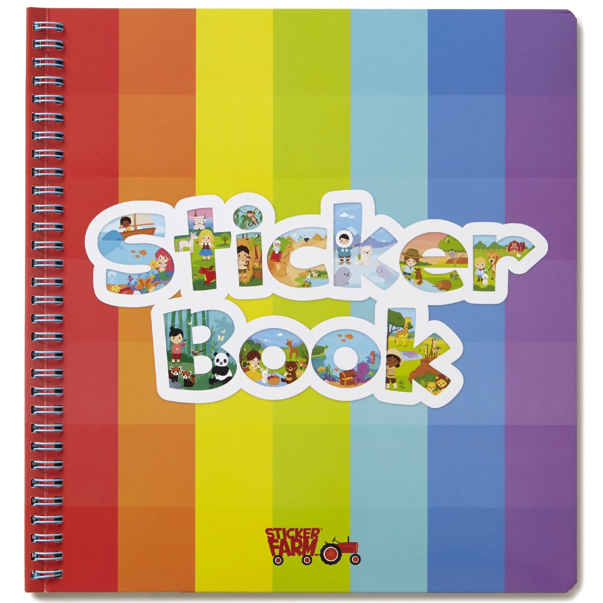 Sticker Farm Original Series Large (10 x 10.5 in) Reusable Sticker Album for Collecting, Boys and Girls - Large Starter Activity Album with 75+ Puffy Stickers to Start Collection