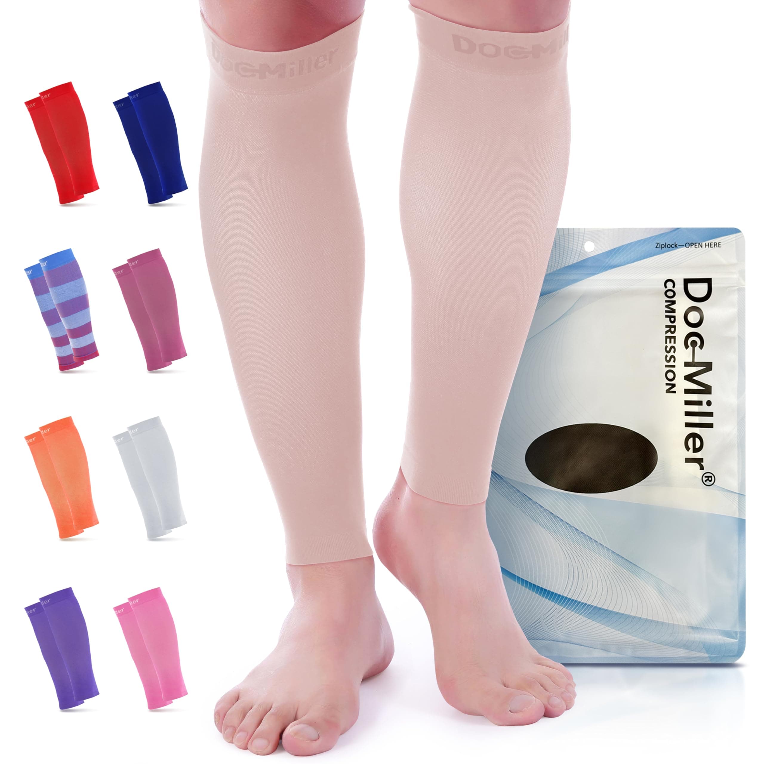 Compression Calf Sleeve for Men & Women ā 20-30mmHg Graduated Support for Running, Shin Splints, Calf Strain ā Knee High, Small to 6XL Plus Size