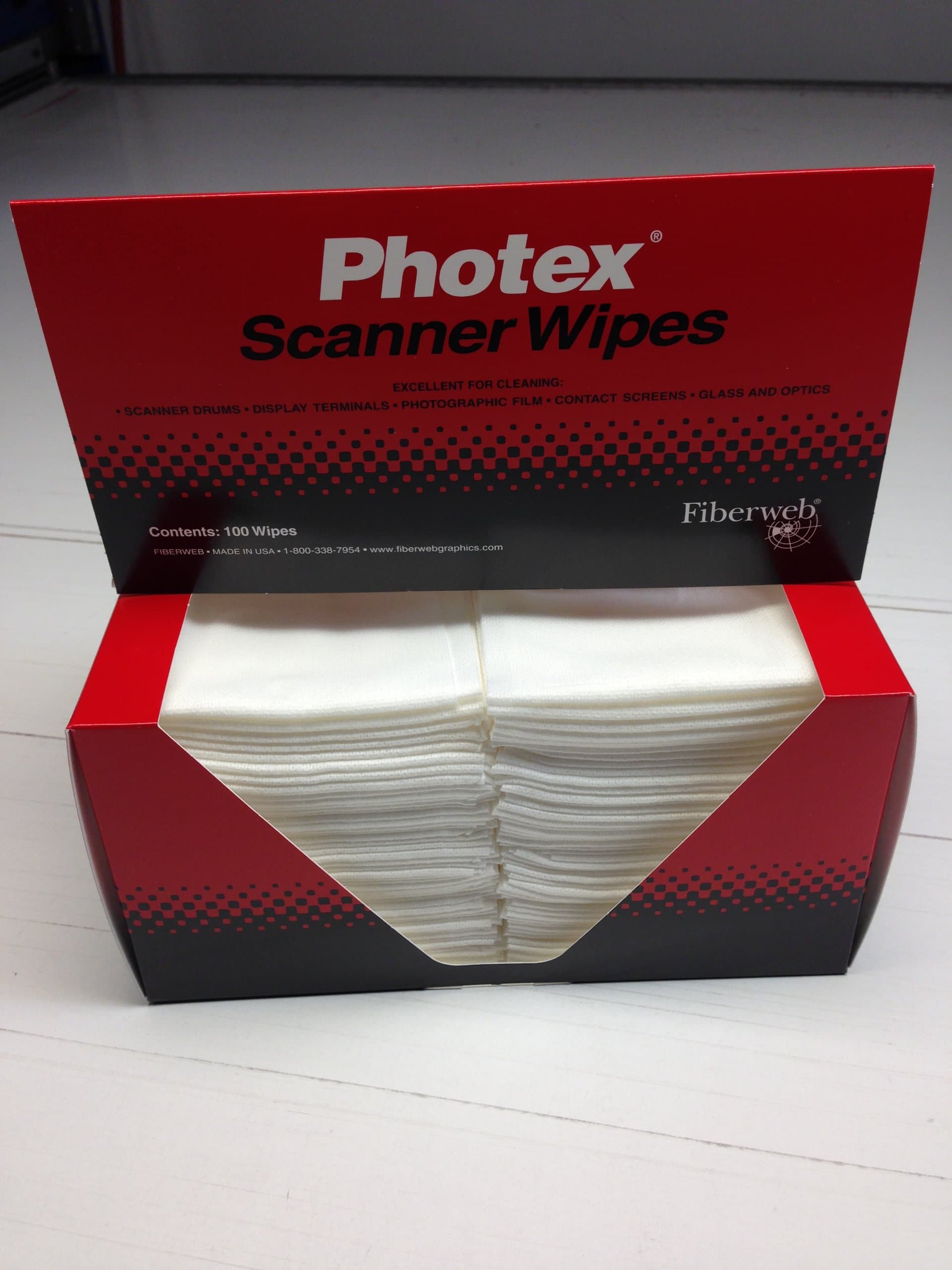 Scanner Wipes 9" x 13" (Box of 100 Wipes)