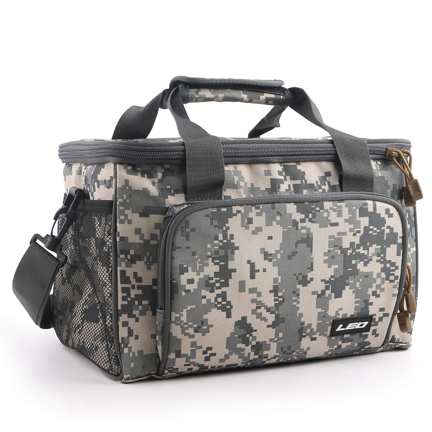 mouhike Fishing Tackle Bag Portable Crossbody Sling Pack Fly Fishing Tackle Box Bag Large Fishing Gear Storage Organizer for Travel Camping Hiking (Camo)