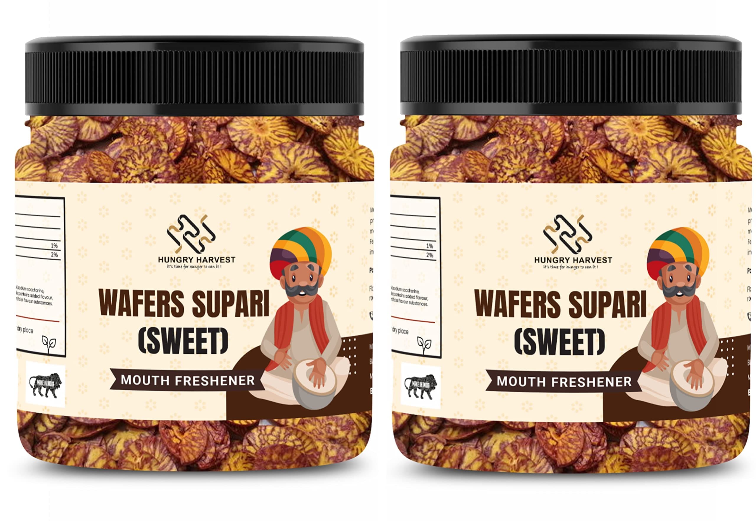 Hungry Harvest Supari Wafers | Wafers Chips supari Mouth Freshener (Mukhwas, Soft & Sweet) [Jar Pack] (400 Grams (Pack of 2 of 200 Gram))