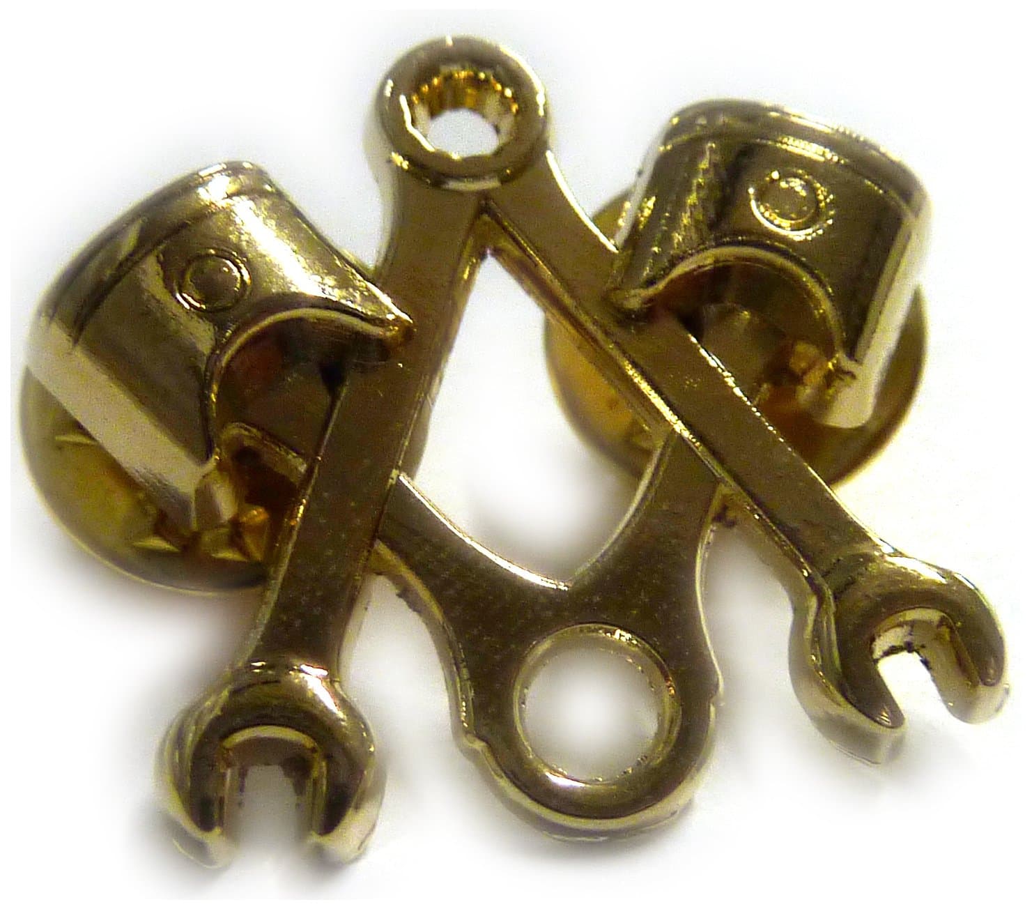 Piston Wrench Harley Polished Gold Mechanic Masonic Tools Hat Jacket Lapel Pin