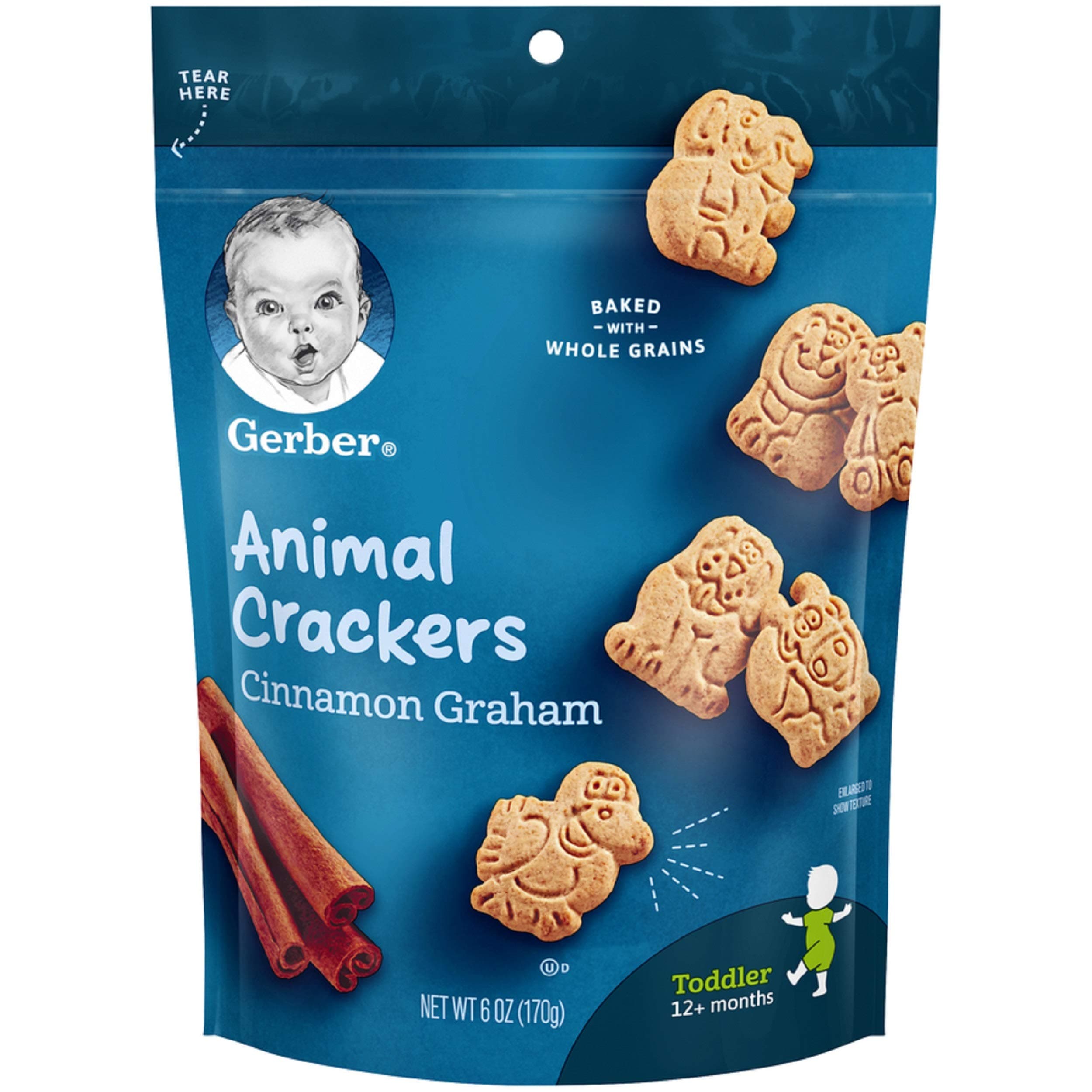Gerber Animal Crackers Pouch, Cinnamon Graham, 6 Ounce