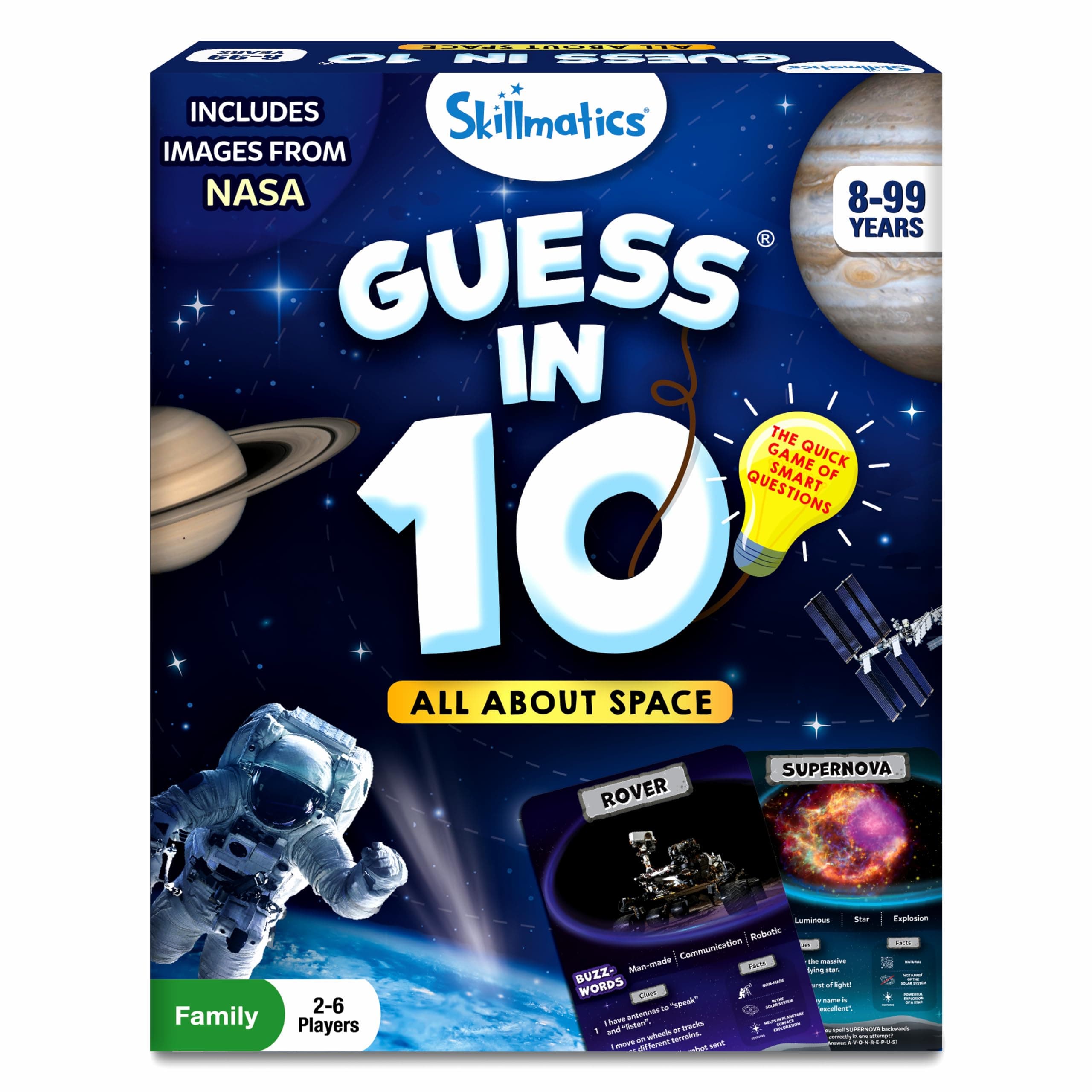 Guess in 10 NASA Space, Perfect for Boys, Girls, Kids & Families Who Love Card Games, Educational Toys, Travel Games, Gifts for Ages 8, 9, 10 and Up