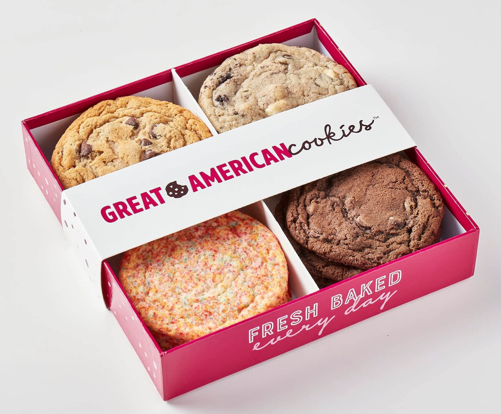 Great American Cookies - 12 Classic Assorted Box Fresh Baked Assorted Cookies - Baked Daily, Hand Scooped and Never Frozen - Great for birthday, graduation, parties, or special events