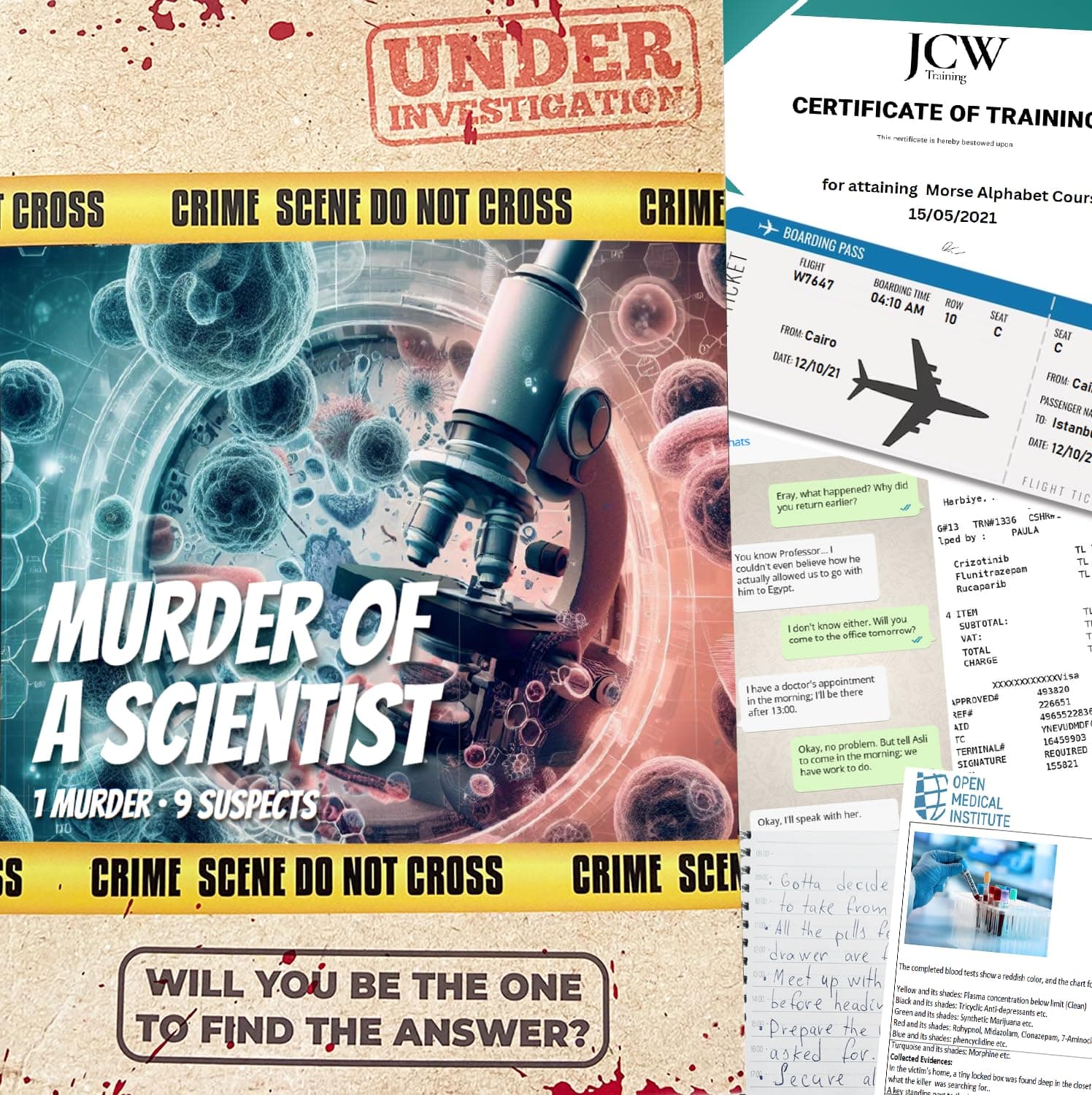MURDER MYSTERY CASE FILE - UNSOLVED COLD CASE FILES INVESTIGATION DETECTIVE GAME CLUES/EVIDENCE - SOLVE THE CRIME - FOR INDIVIDUALS, DATE NIGHTS & PARTY GROUPS (MURDER OF A SCIENTIST)