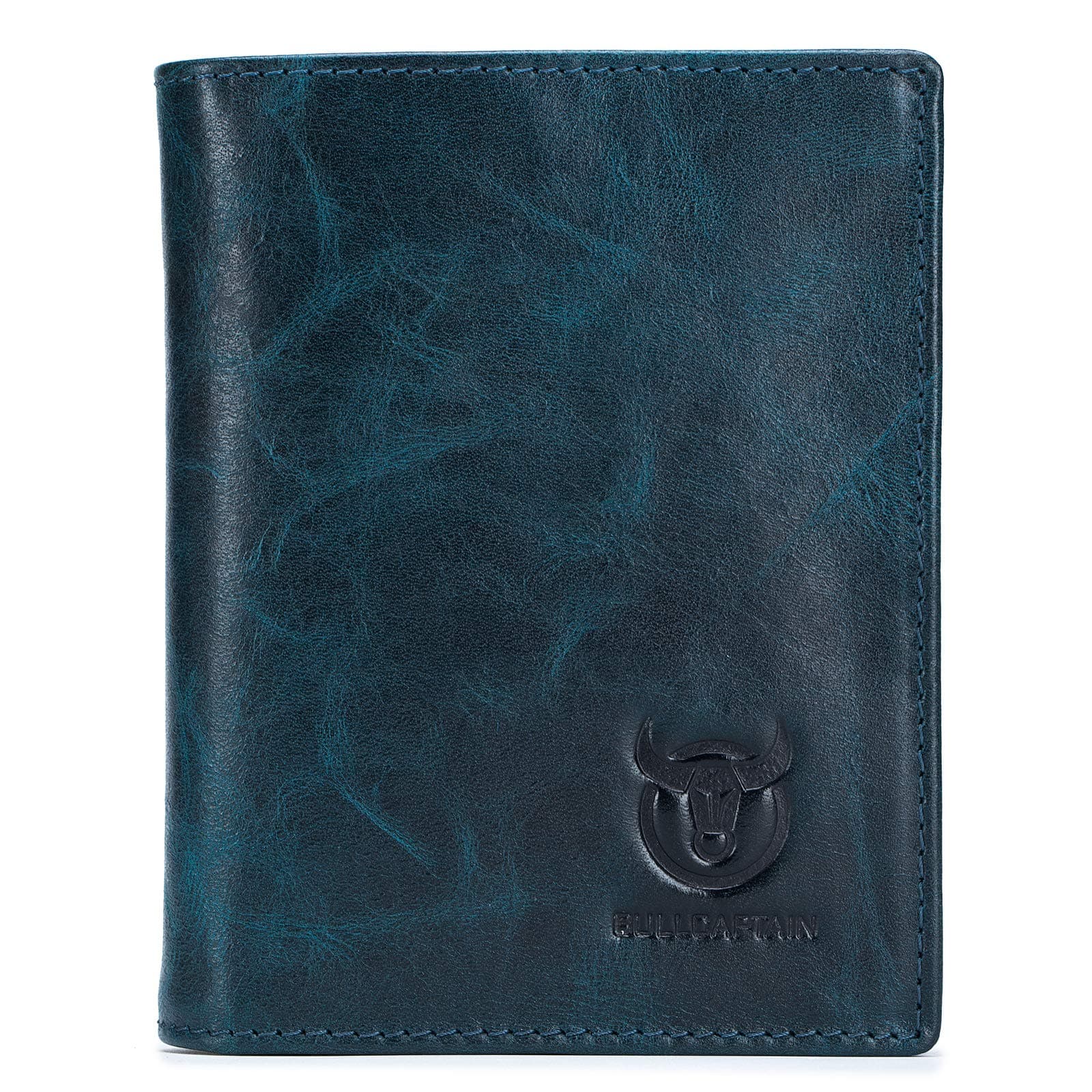 BULLCAPTAIN Large Capacity Genuine Leather Bifold Wallet/Credit Card Holder for Men with 15 Card Slots QB-027