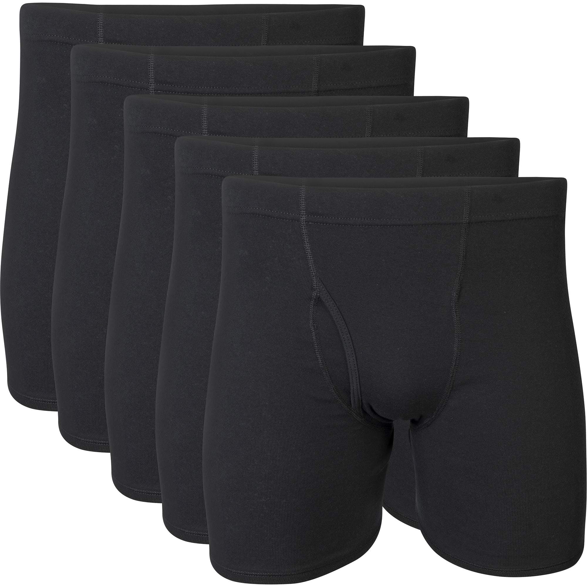 Gildan Men's Covered Waistband Boxer Briefs, Multipack Boxer Briefs (pack of 10)
